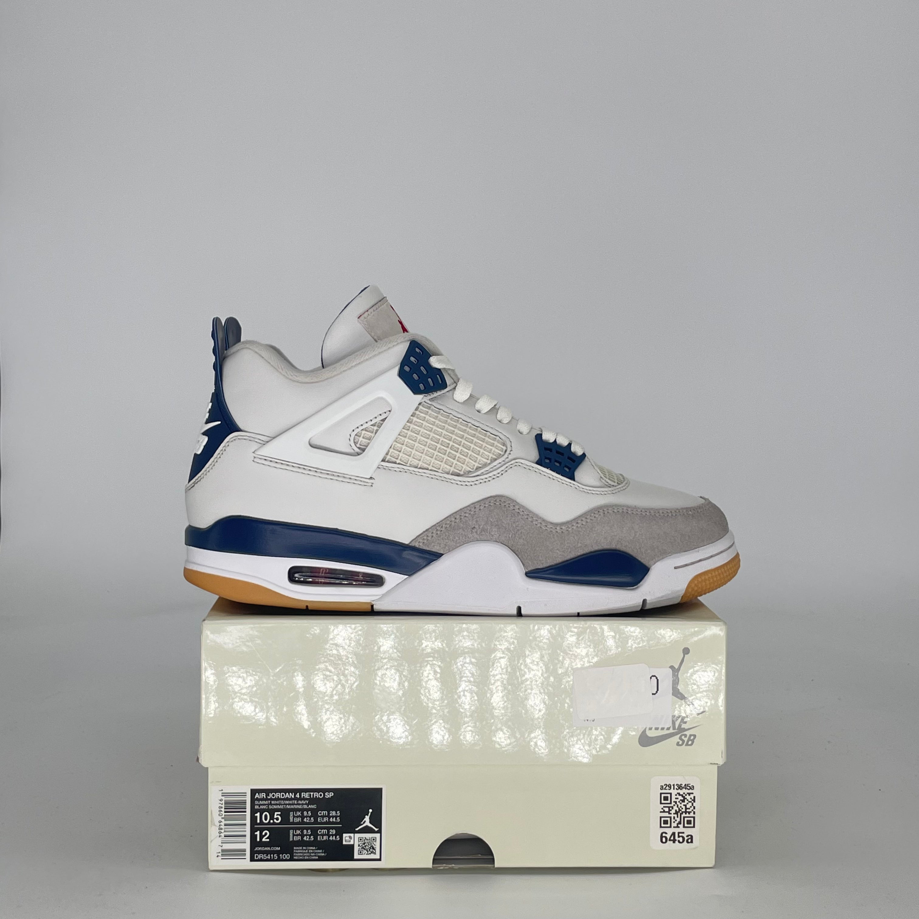 AIR JORDAN 4 SB NAVY DR5415-100 SIZE 10.5/12W