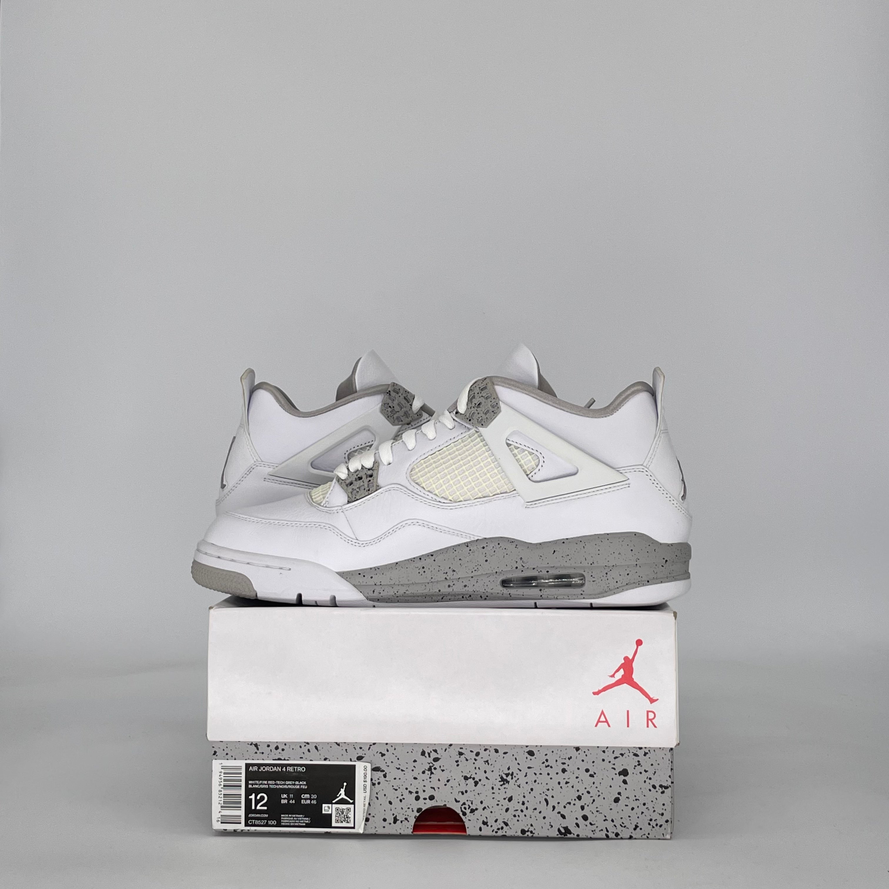 AIR JORDAN 4 WHITE OREO (2021) CT8527-100 SIZE 12/13.5W