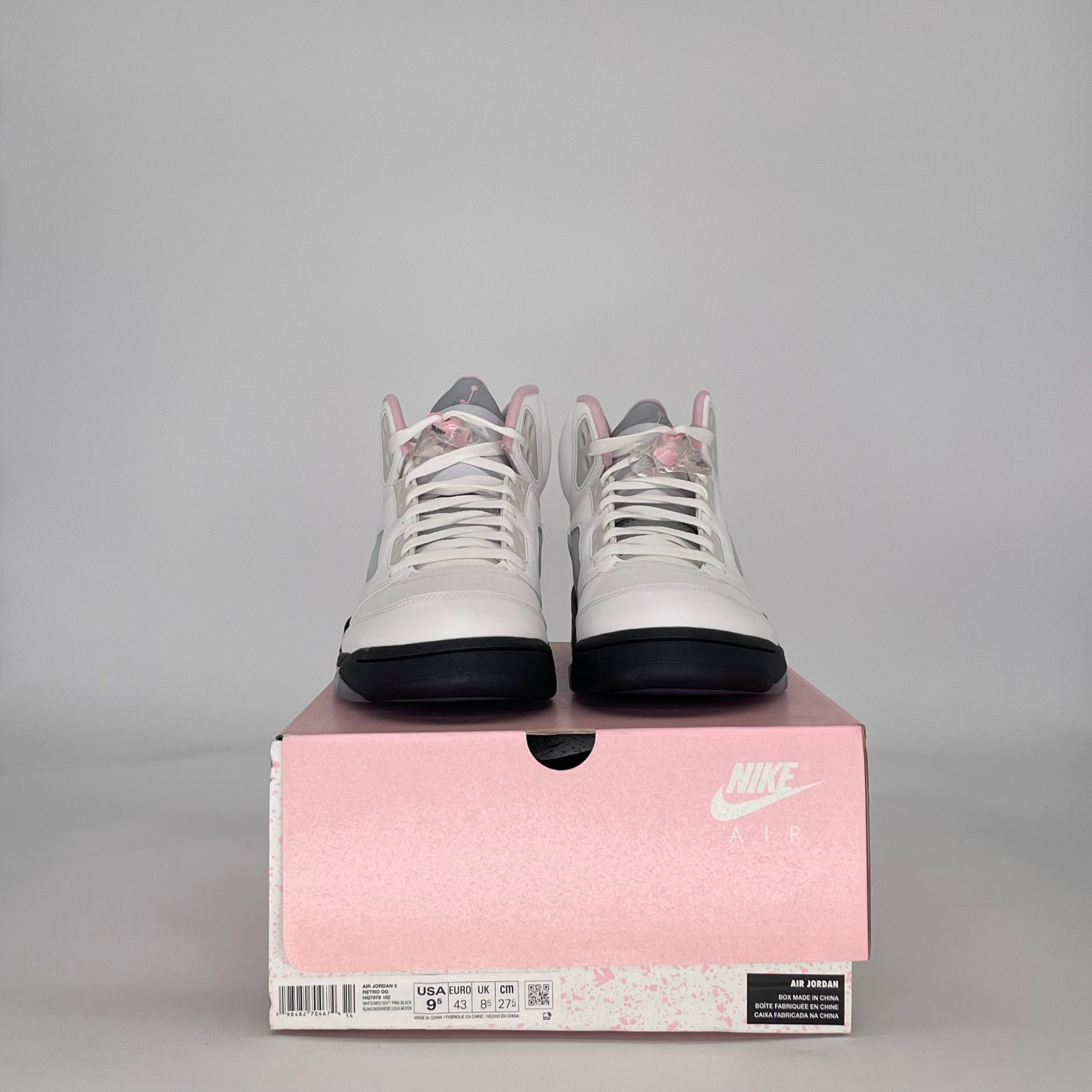 AIR JORDAN 5 MEDIUM SOFT PINK HQ7978-102 SIZE 9.5/11W