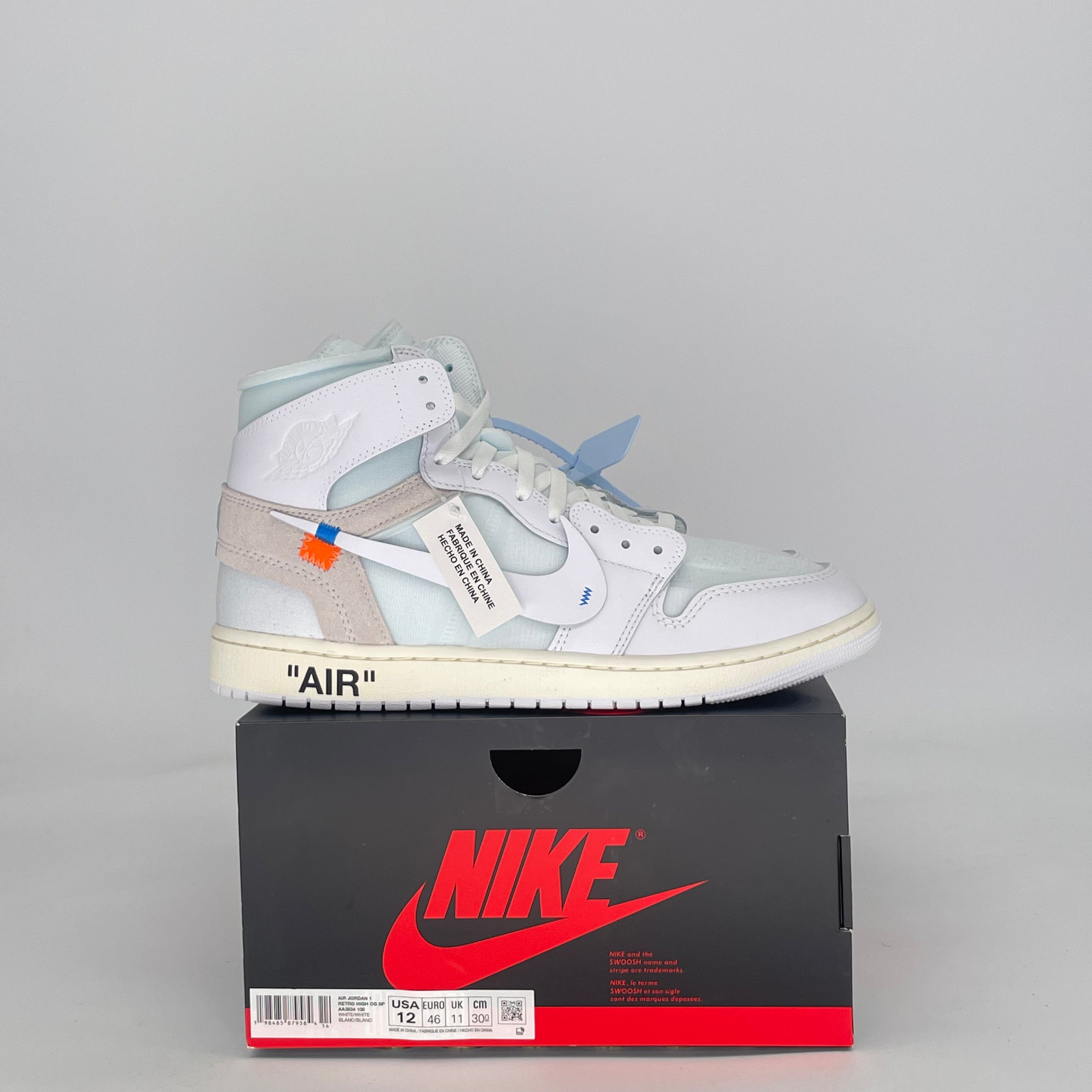 AIR JORDAN 1 HIGH VIRGIL ABLOH ARCHIVE ALASKA AA3834-100 SIZE 12/13.5W