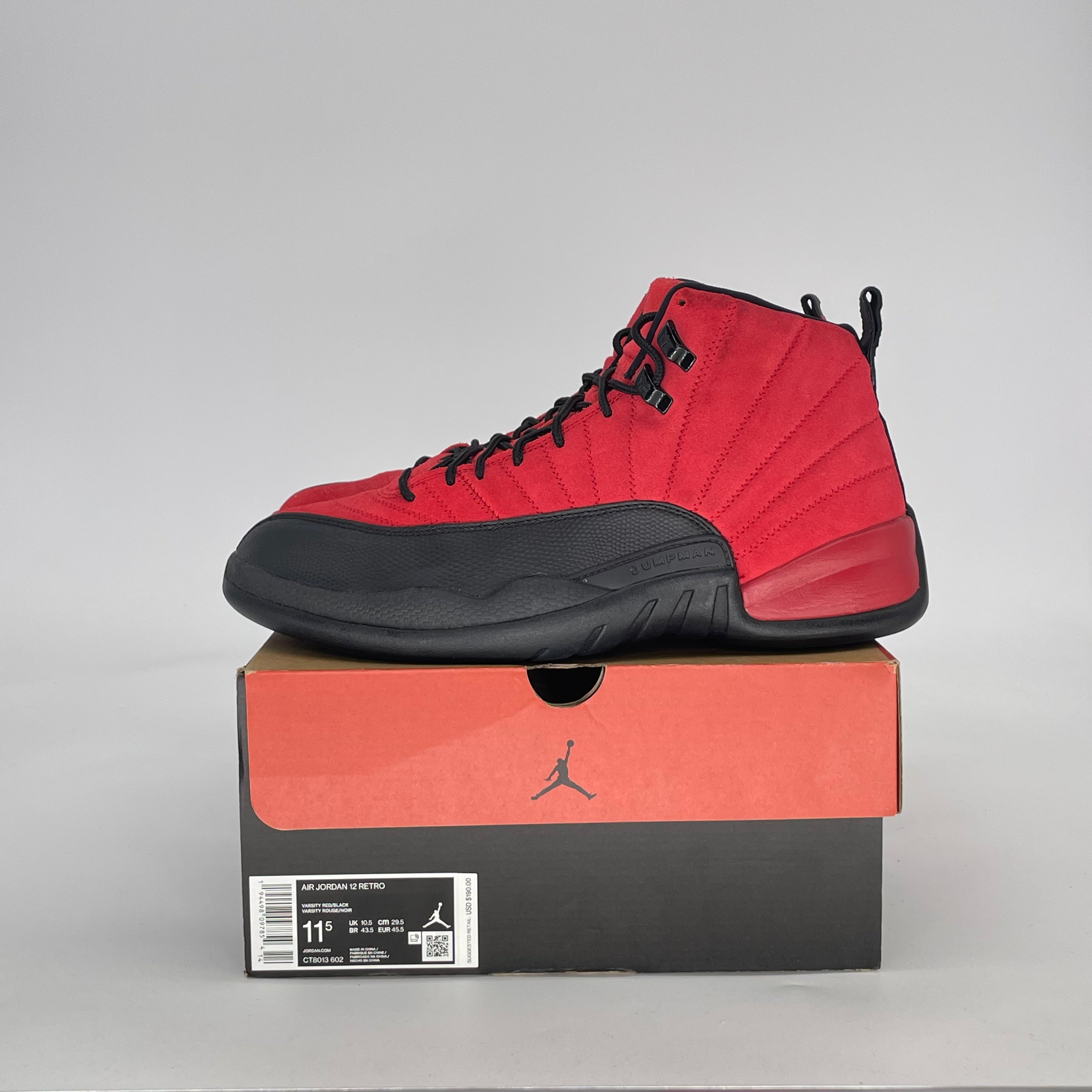 AIR JORDAN 12 REVERSE FLU GAME CT8013-602 SIZE 11.5/13W