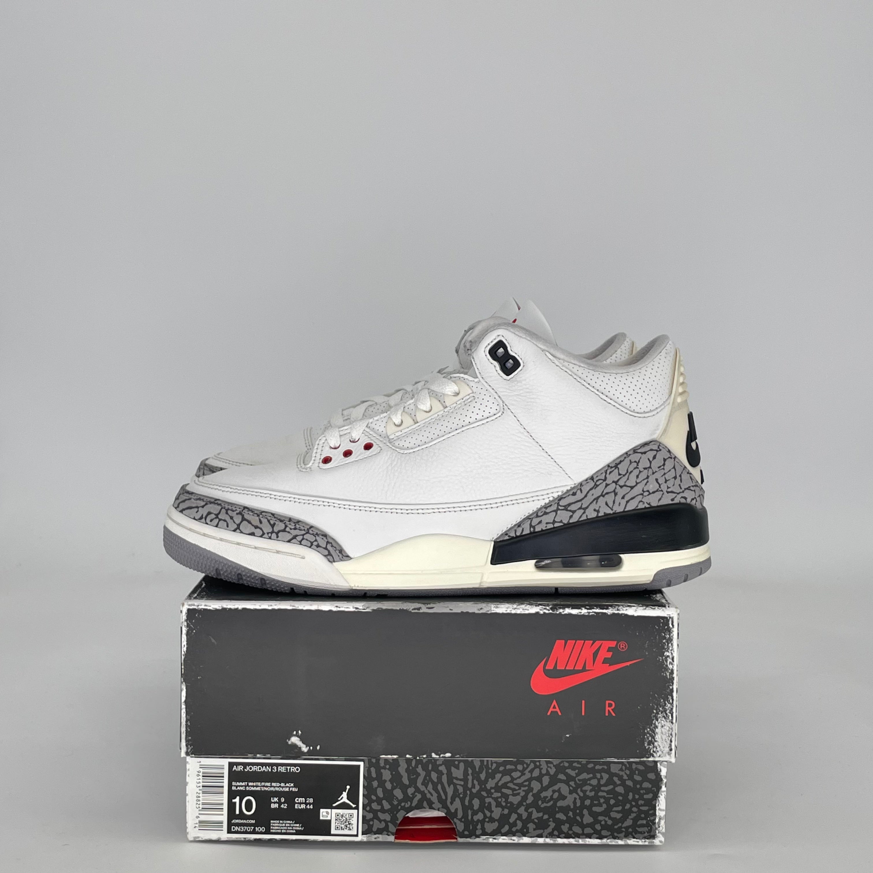 AIR JORDAN 3 WHITE CEMENT REIMAGINED DN3707-100 SIZE 10/11.5W