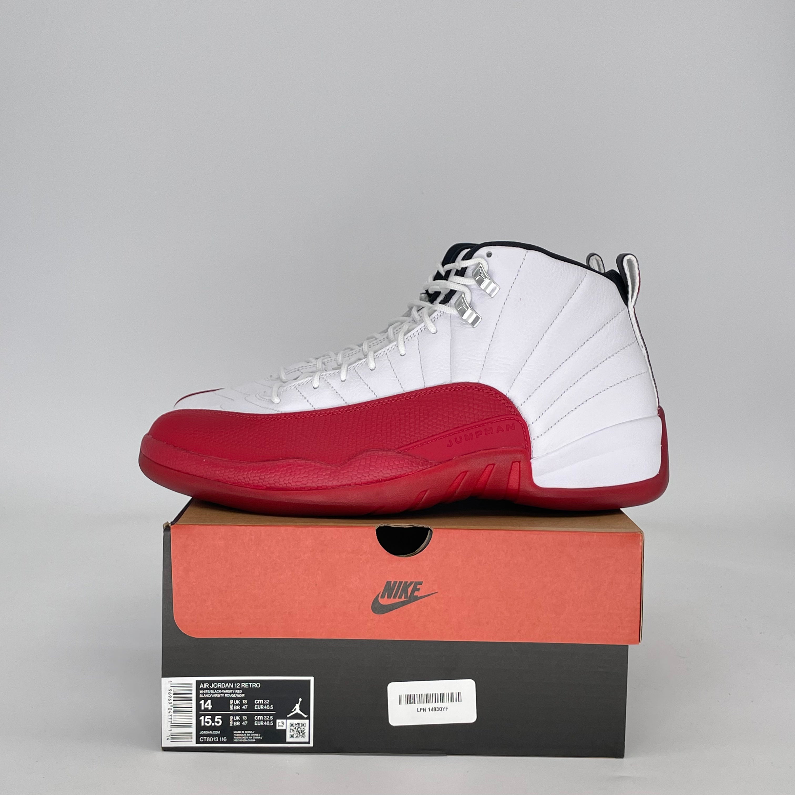 AIR JORDAN 12 CHERRY CT8013-116 SIZE 14/15.5W