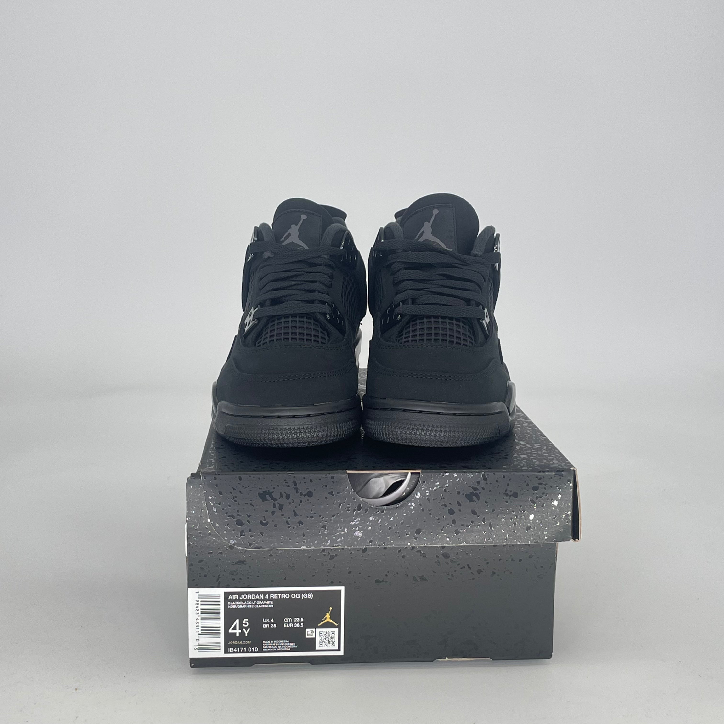 AIR JORDAN 4 BLACK CAT IB4171-010 SIZE 4.5/6W GS