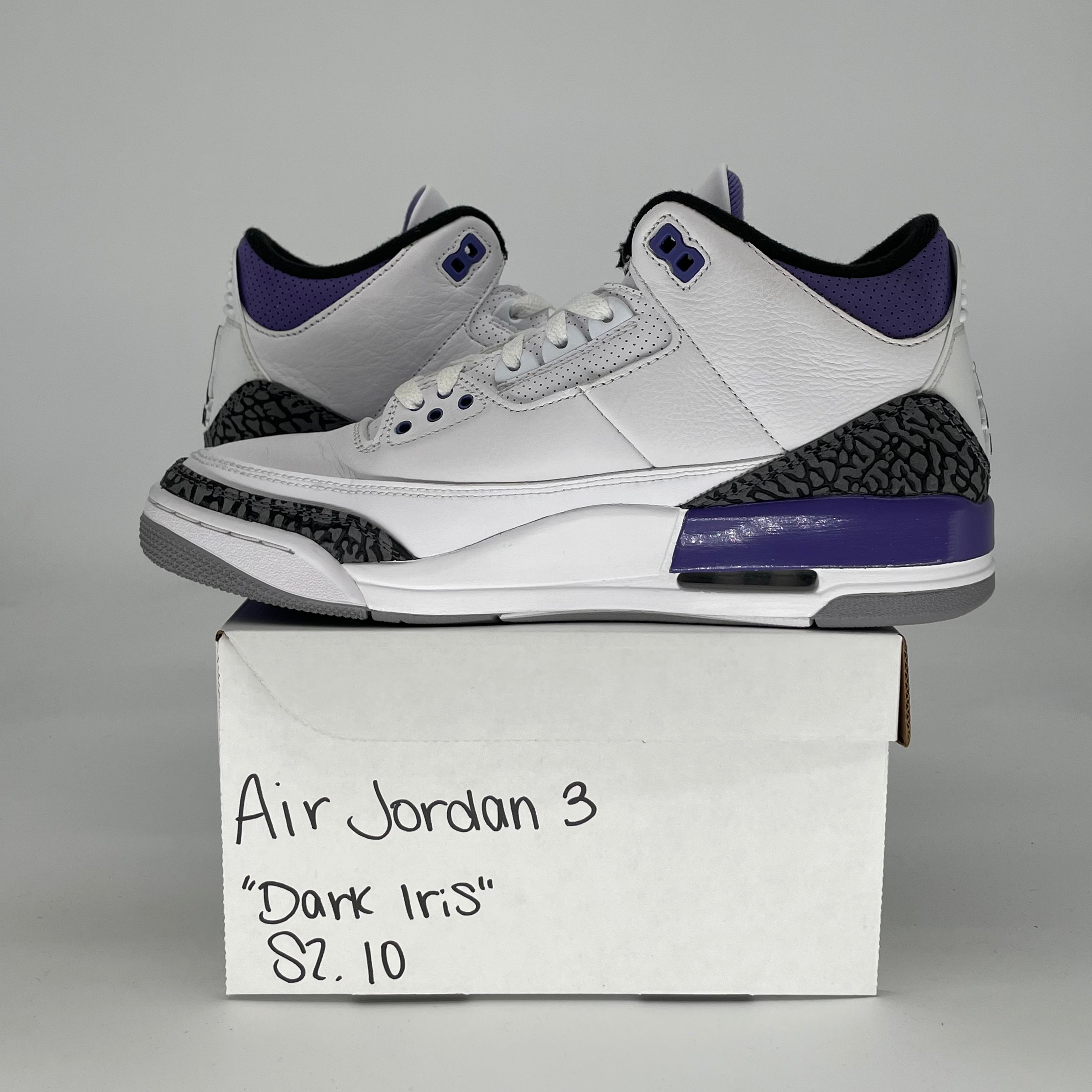 AIR JORDAN 3 DARK IRIS CT8532-105 SIZE 10/11.5W