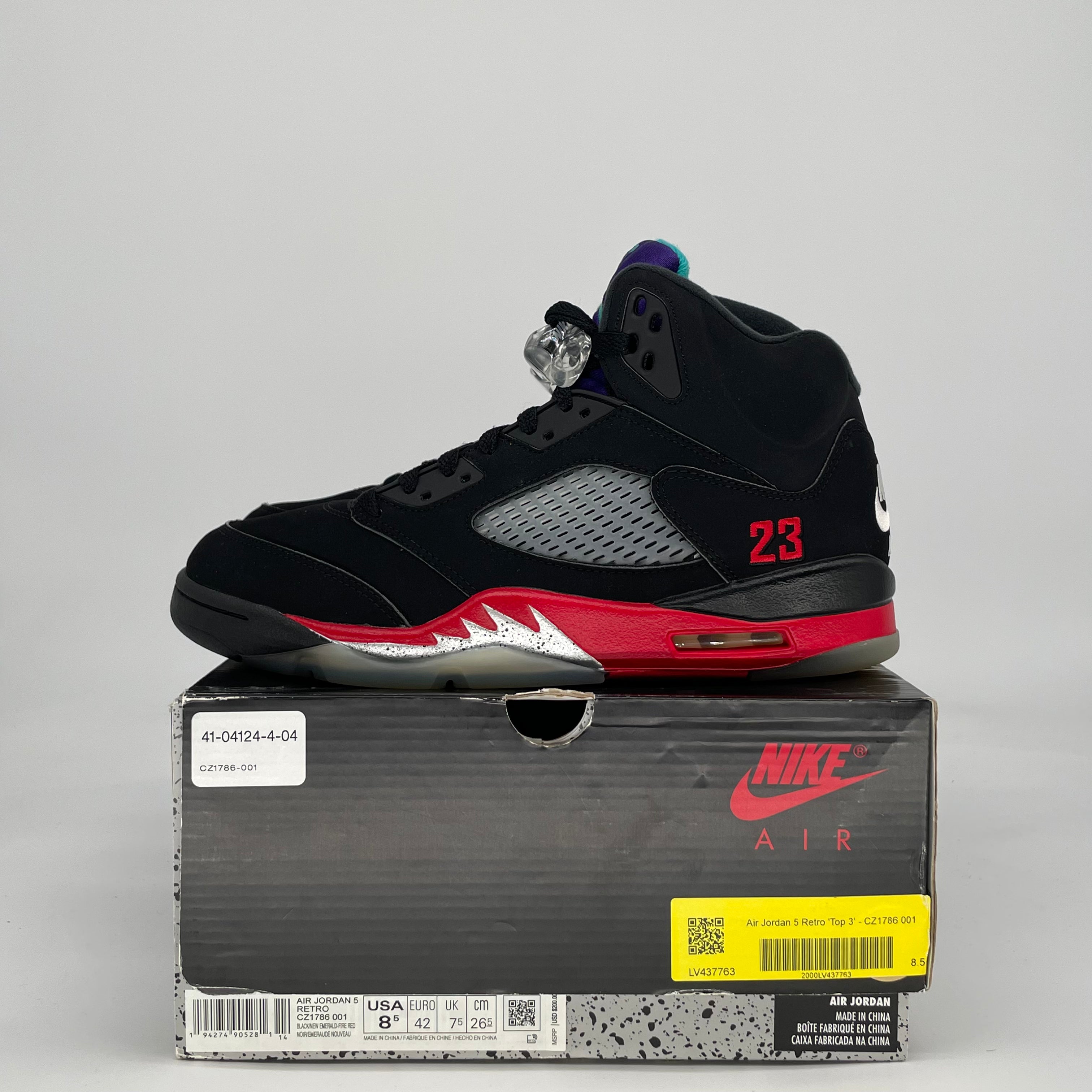 AIR JORDAN 5 TOP 3 CZ1786-001 SIZE 8.5/10W