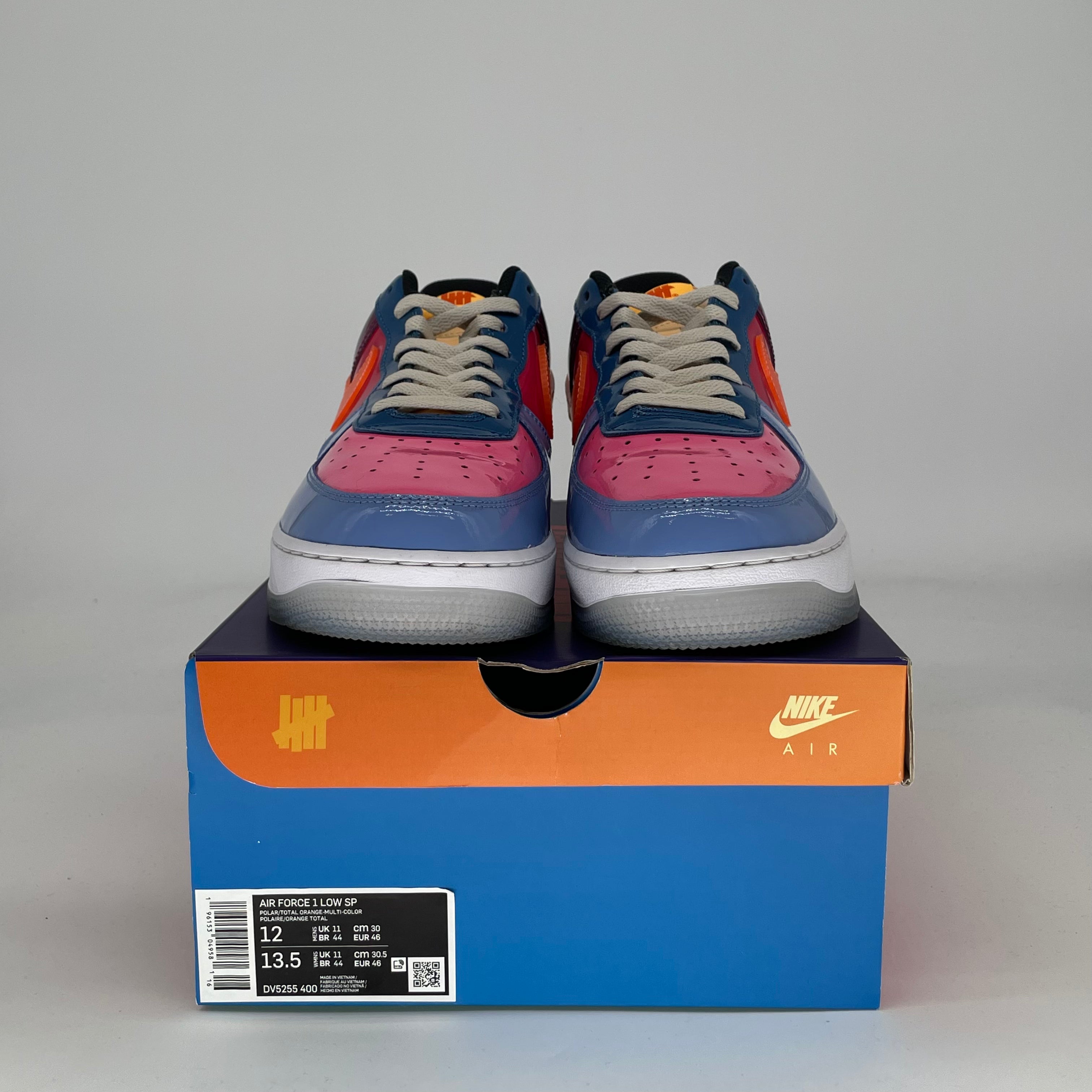 NIKE AIR FORCE 1 X UNDEFEATED MULTI PATENT TOTAL ORG DV5255-400 SIZE 12/13.5W
