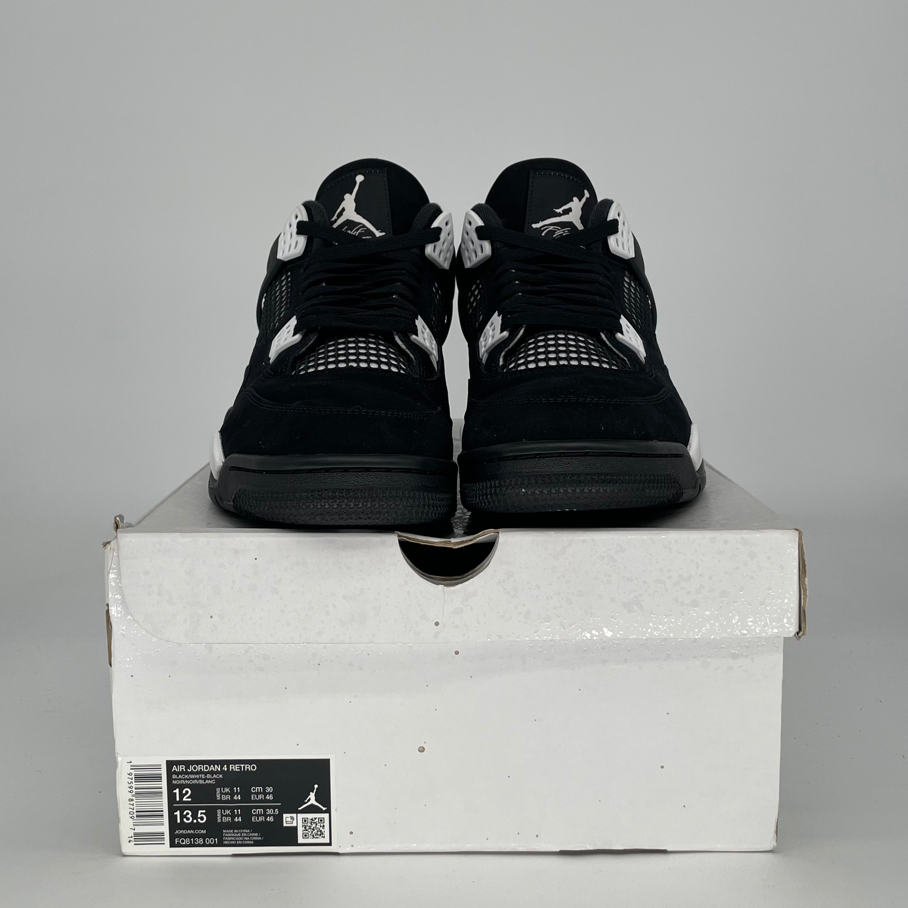 AIR JORDAN 4 WHITE THUNDER FQ8138-001 SIZE 12/13.5W