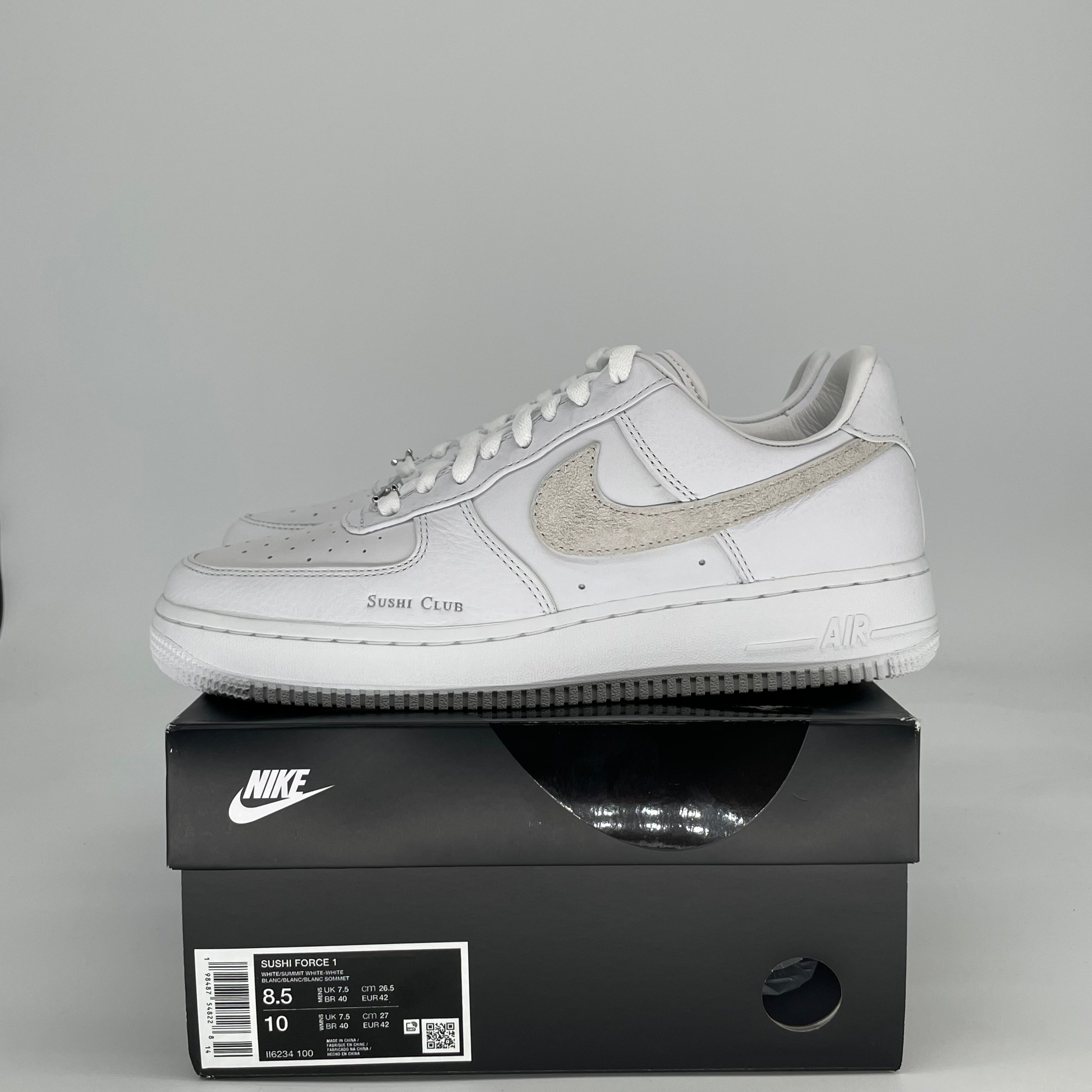 NIKE AIR FORCE 1 LOW SUSHI CLUB WHITE II6234-100 SIZE 8.5/10W