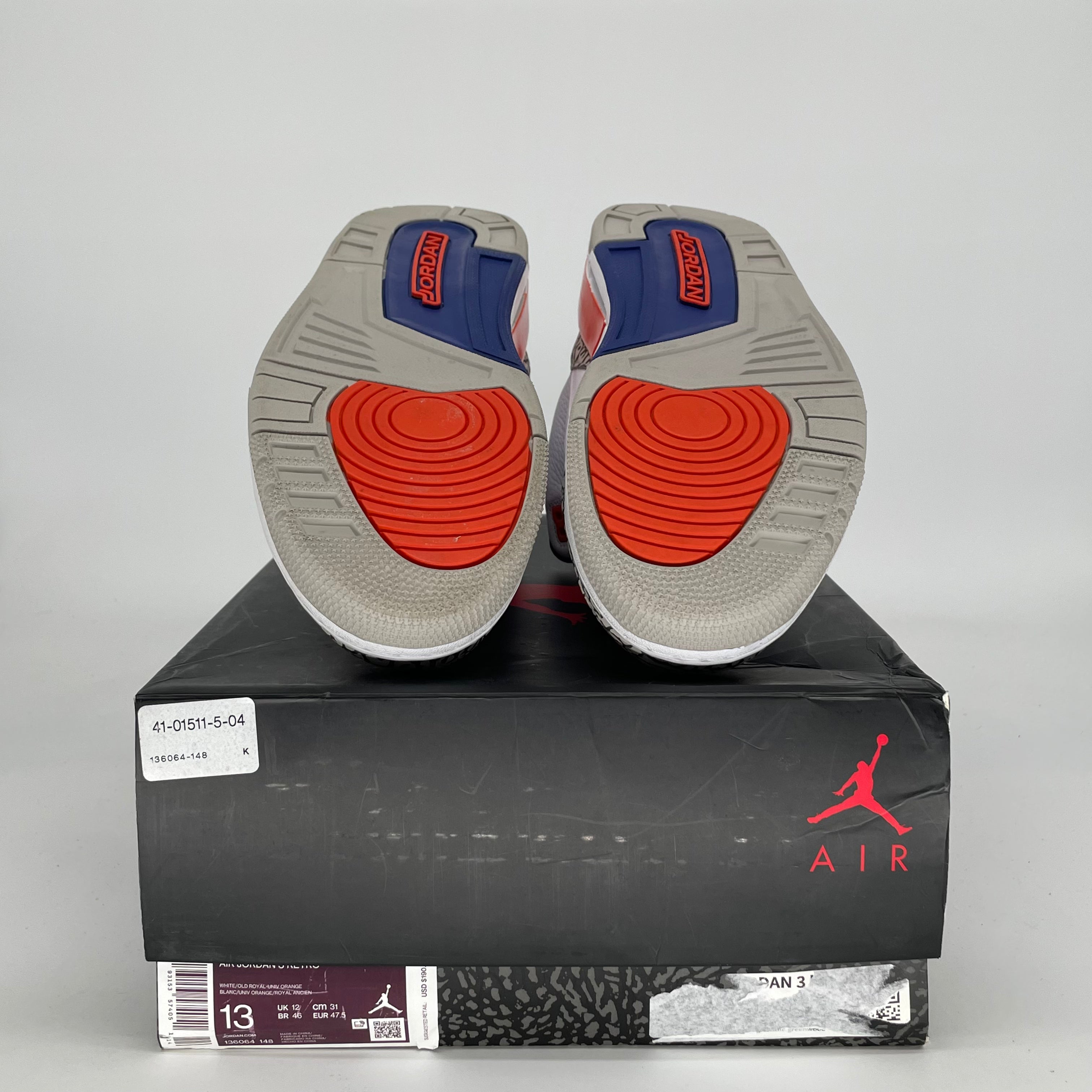 AIR JORDAN 3 KNICKS 136064-148 SIZE 13/14.5W
