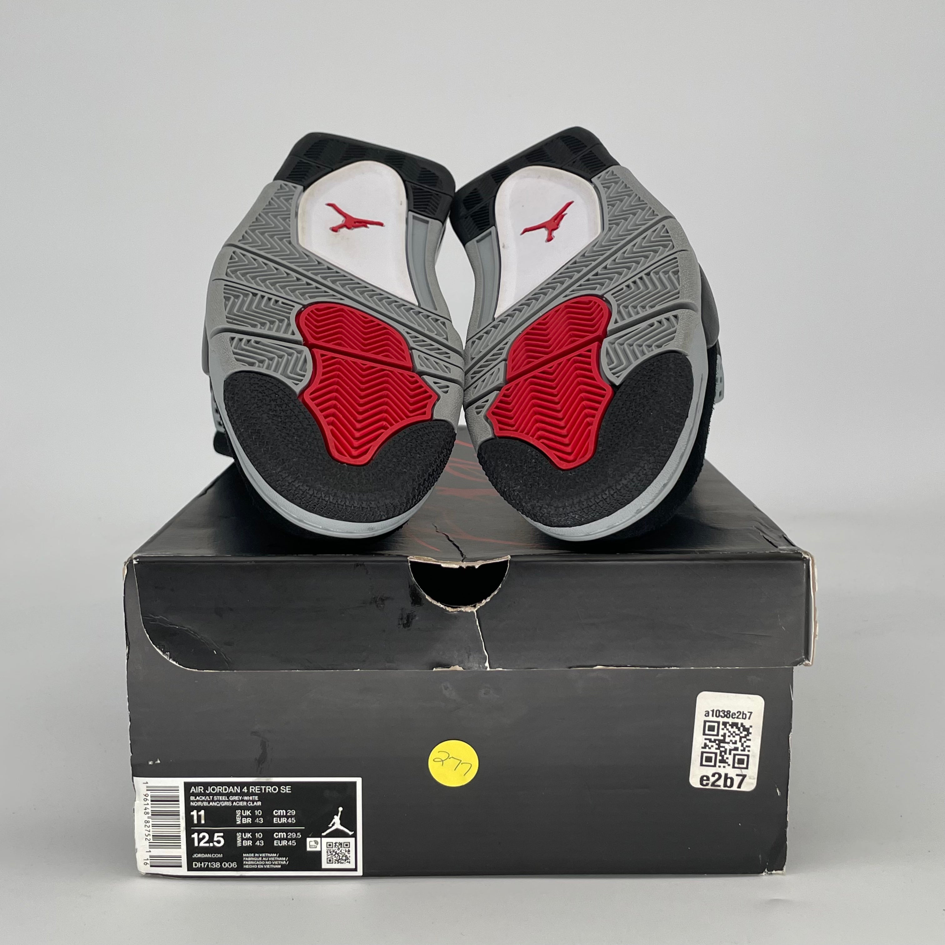 AIR JORDAN 4 BLACK CANVAS DH7138-006 SIZE 11/12.5W