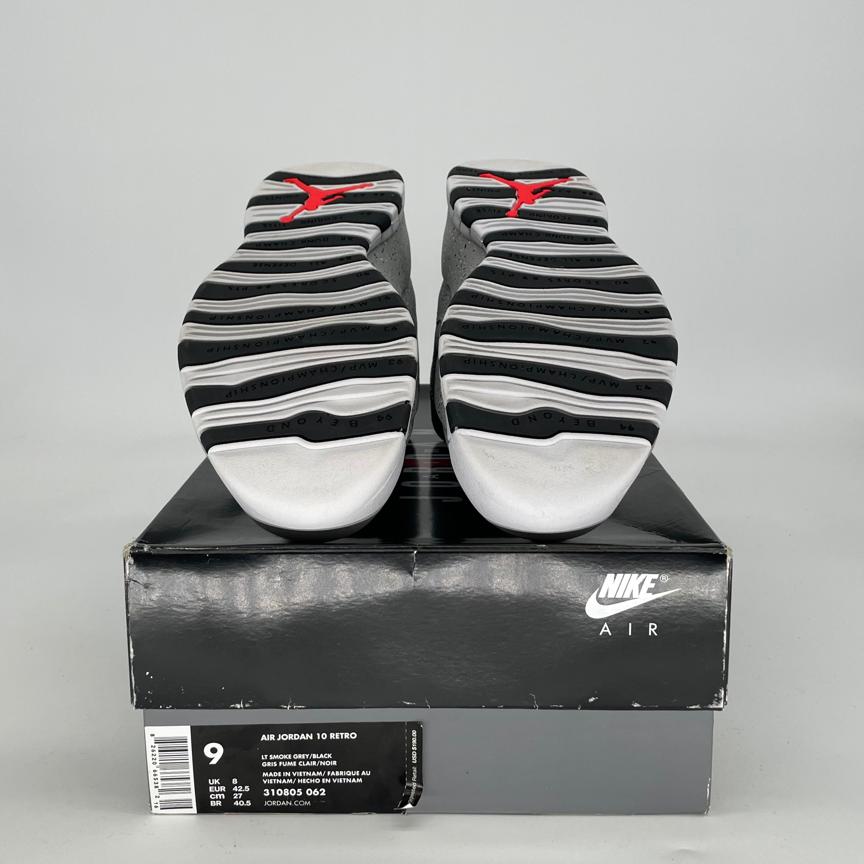 AIR JORDAN 10 LIGHT SMOKE GREY 310805-062 SIZE 9/10.5W