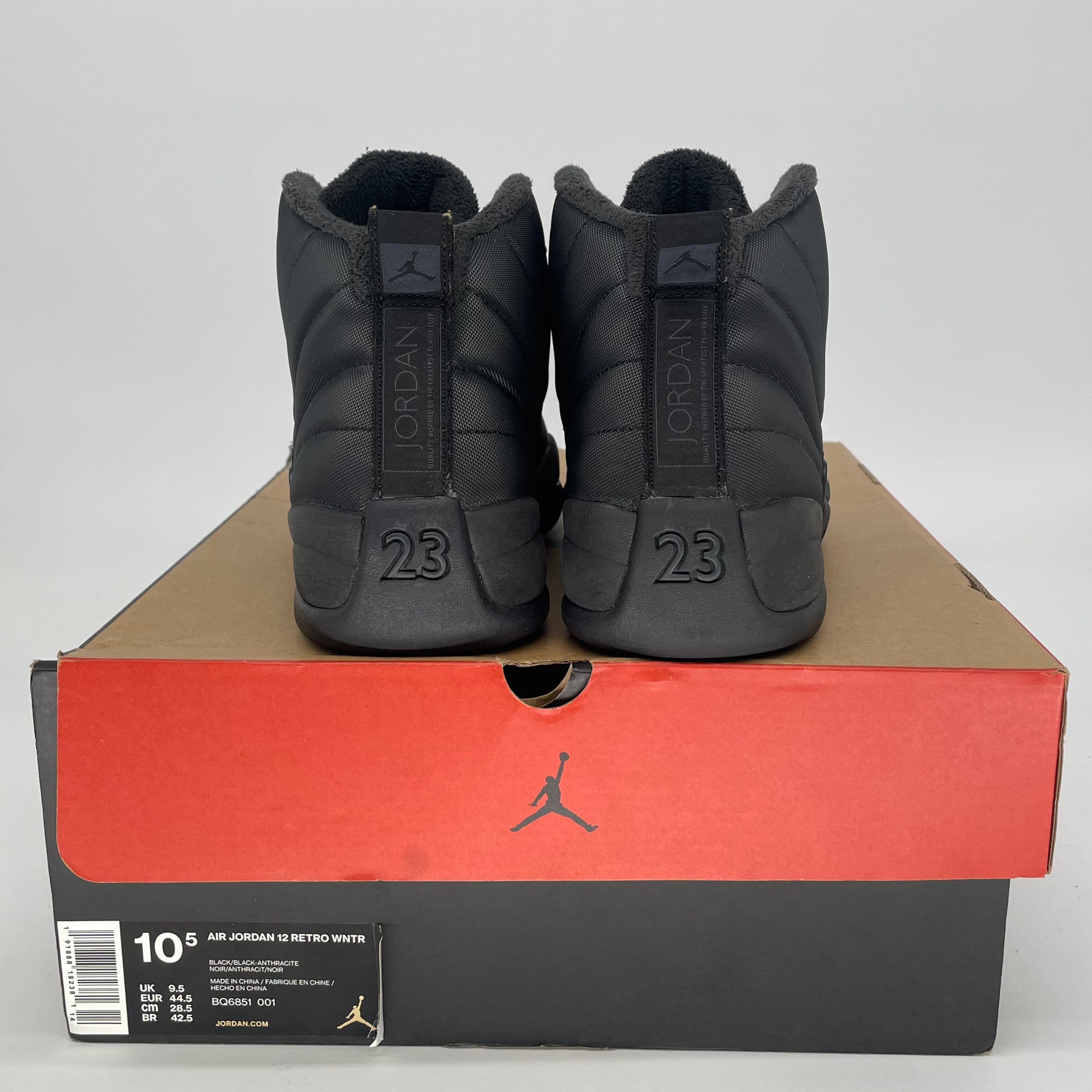 AIR JORDAN 12 WINTER BLACK BQ6851-001 SIZE 10.5/12W