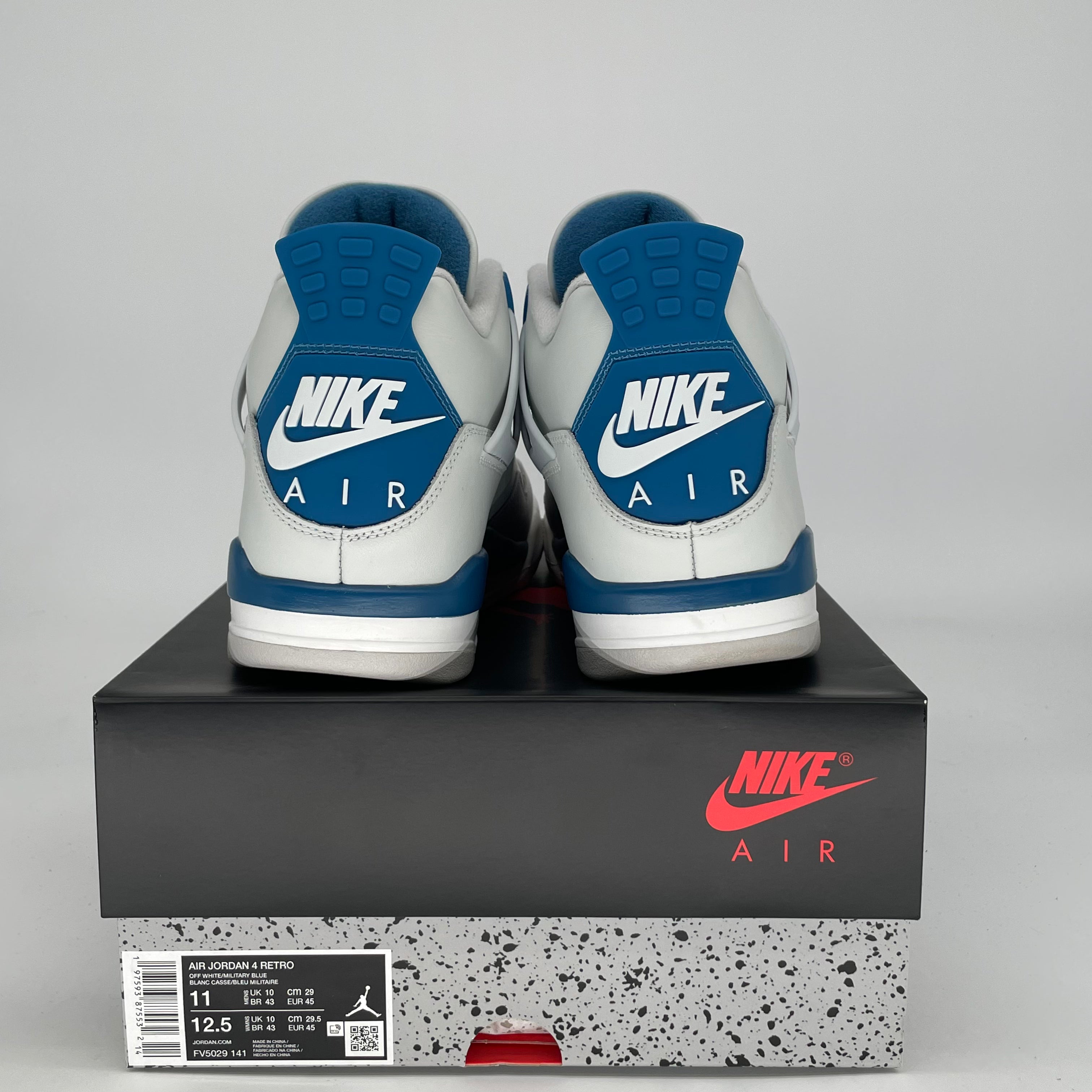 AIR JORDAN 4 MILITARY BLUE FV5029-141 SIZE 11/12.5W