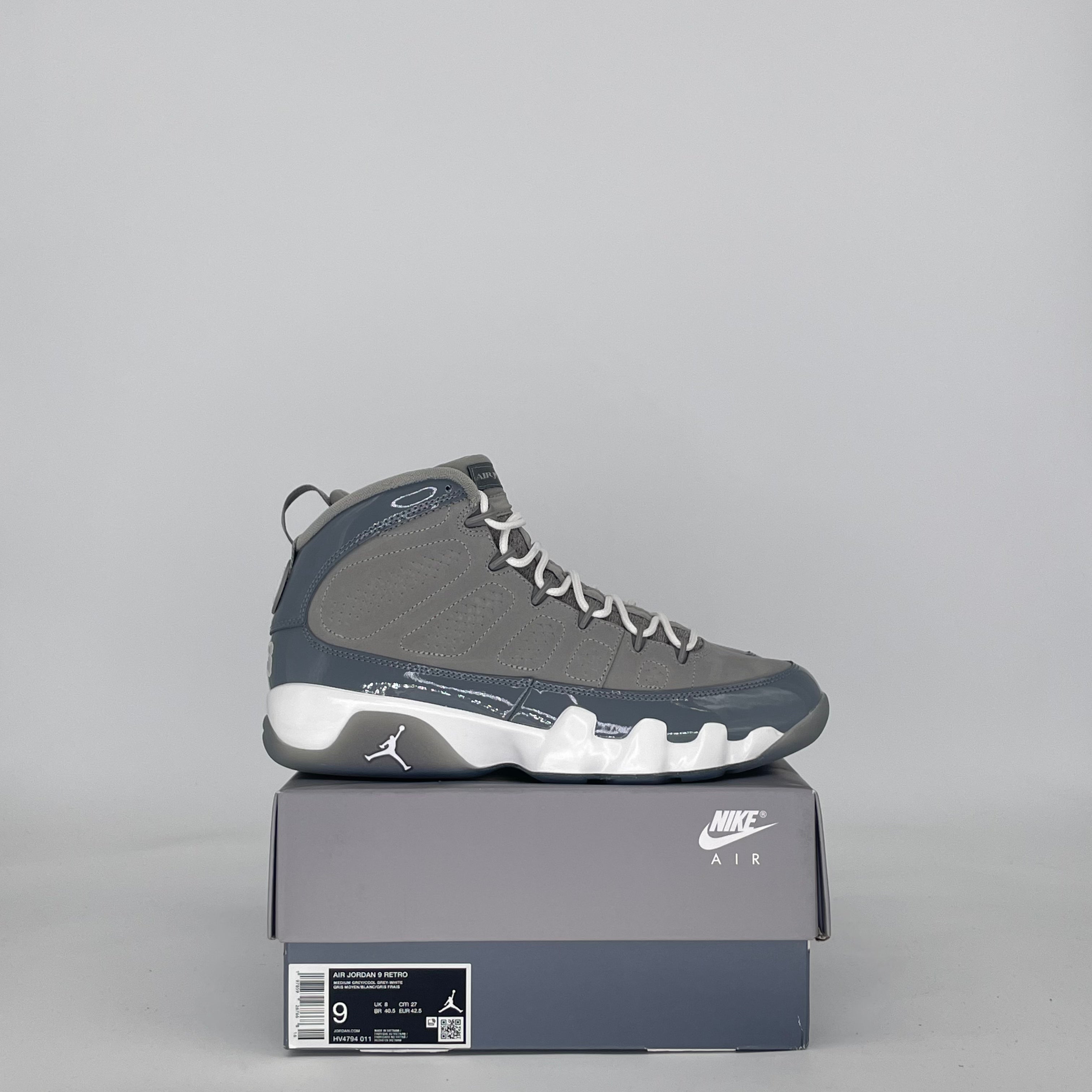 AIR JORDAN 9 COOL GREY HV4794-011 SIZE 9/10.5W