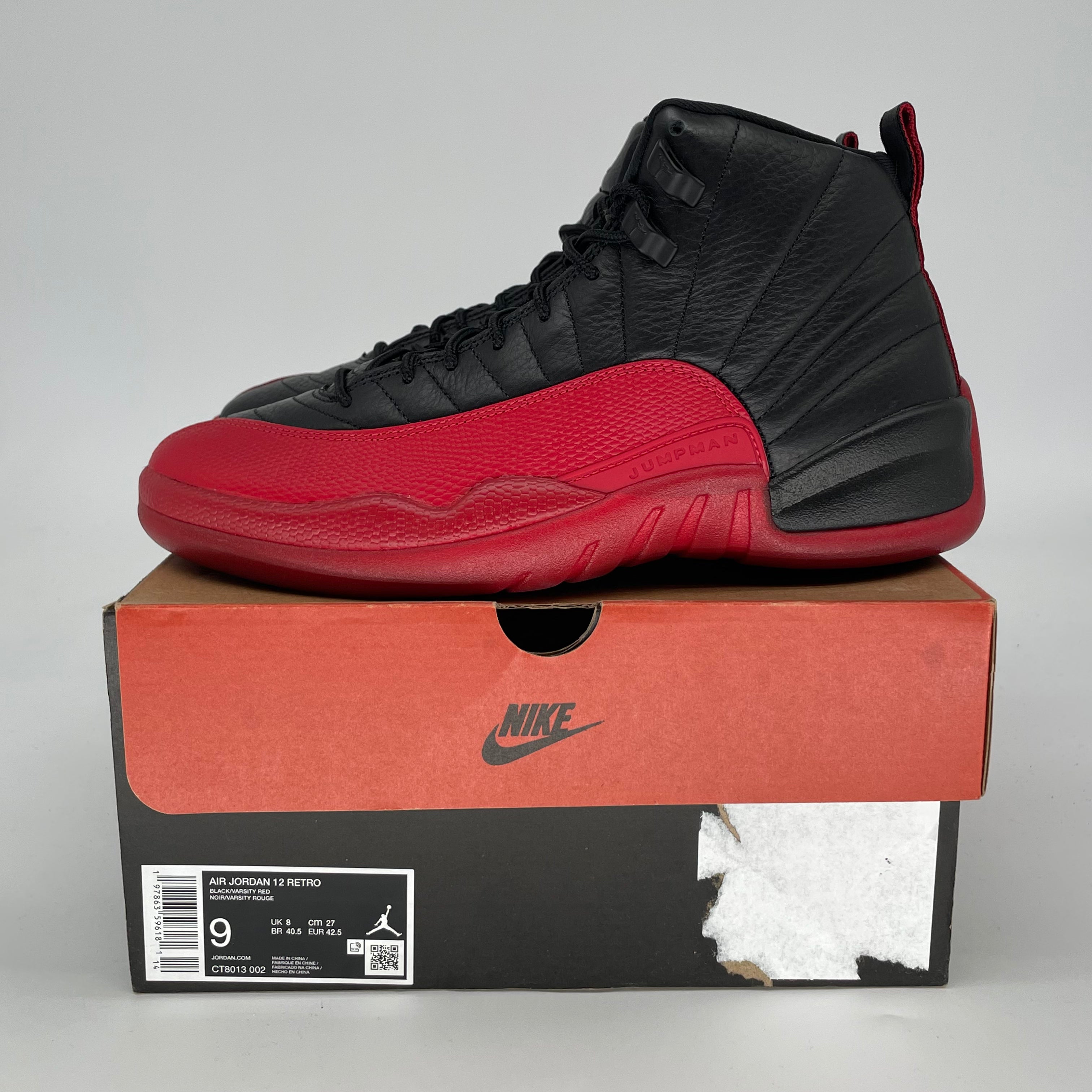 AIR JORDAN 12 FLU GAME CT8013-002 SIZE 9/10.5W