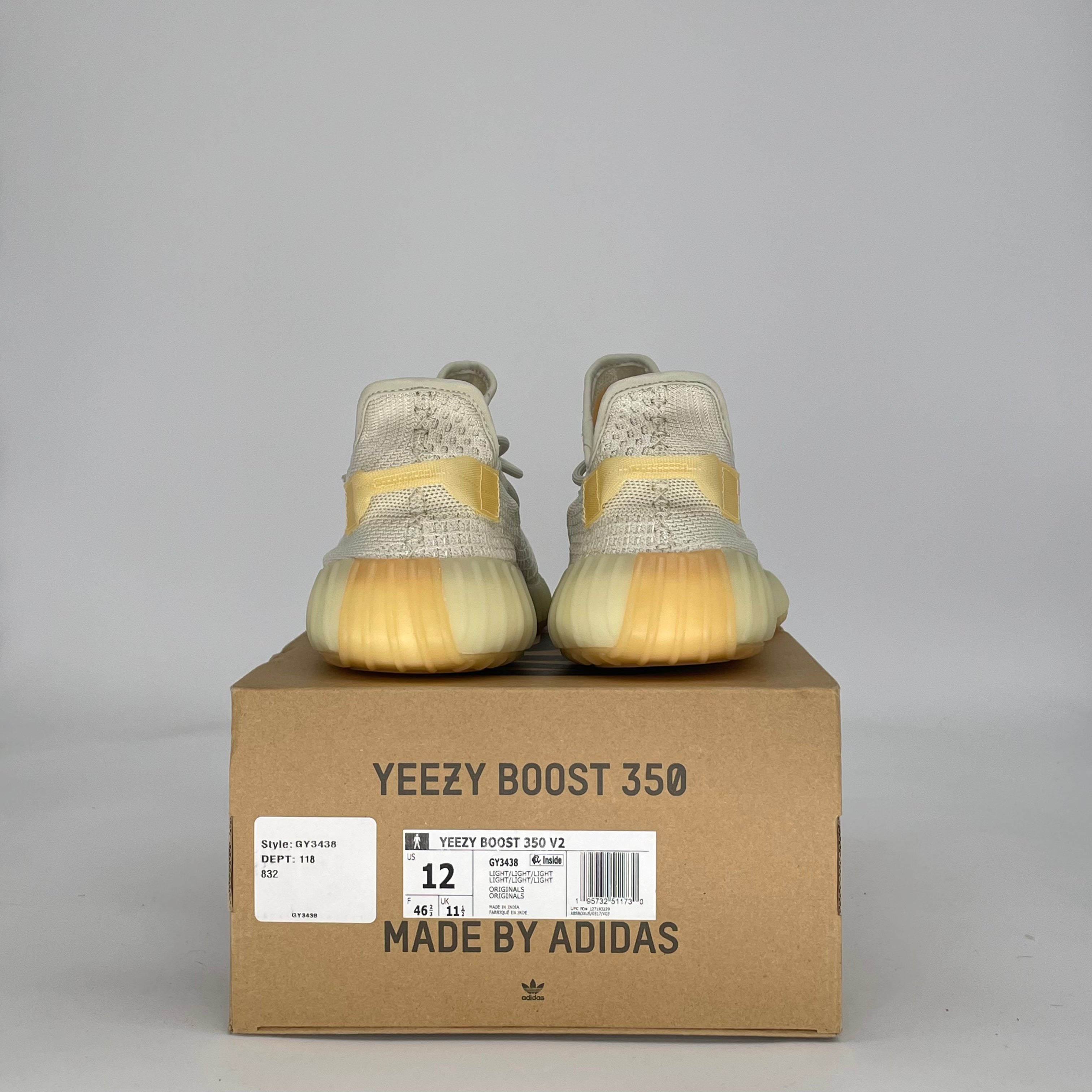 ADIDAS YEEZY BOOST 350 V2 LIGHT GY3438 SIZE 12/13.5W