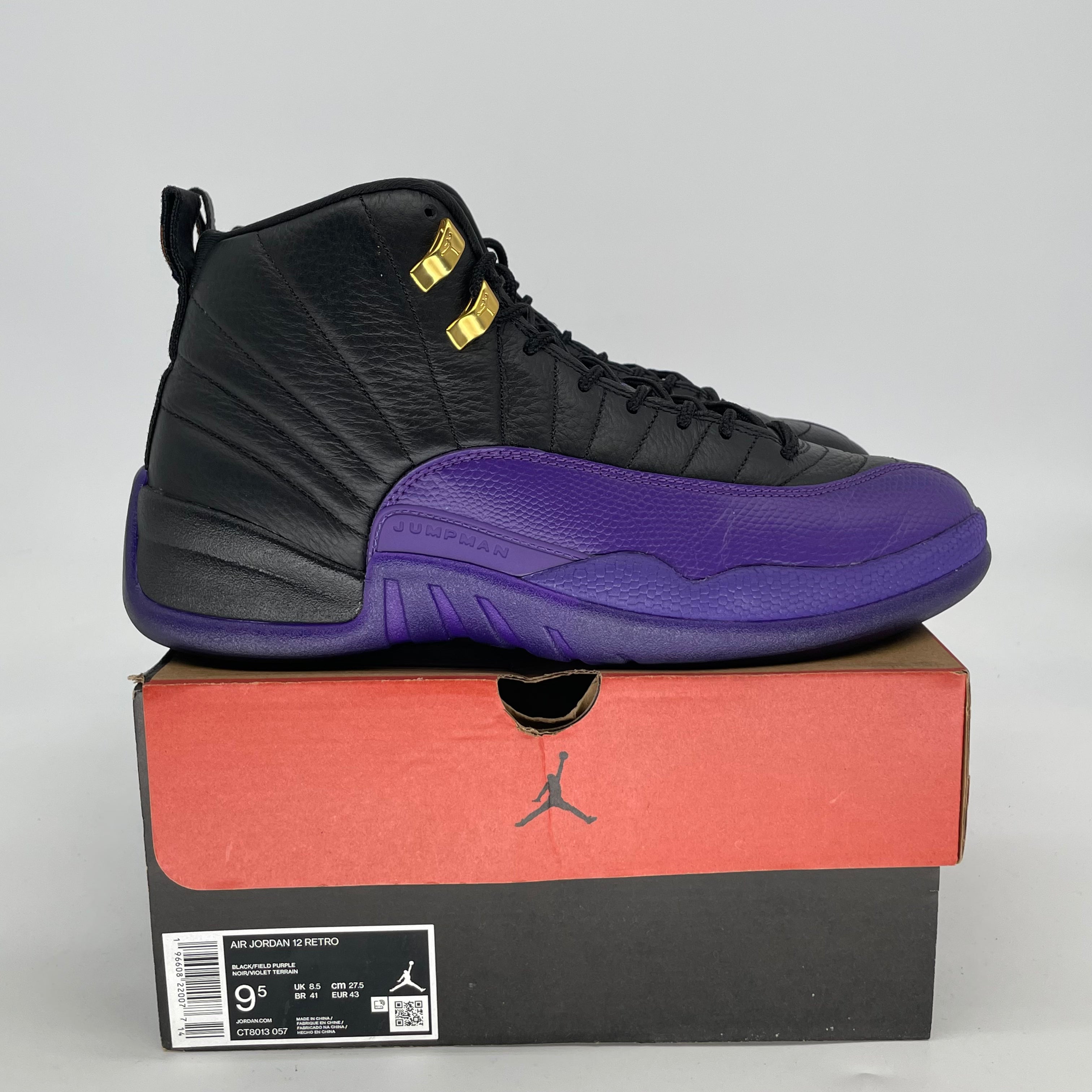 AIR JORDAN 12 FIELD PURPLE CT8013-057 SIZE 9.5/11W