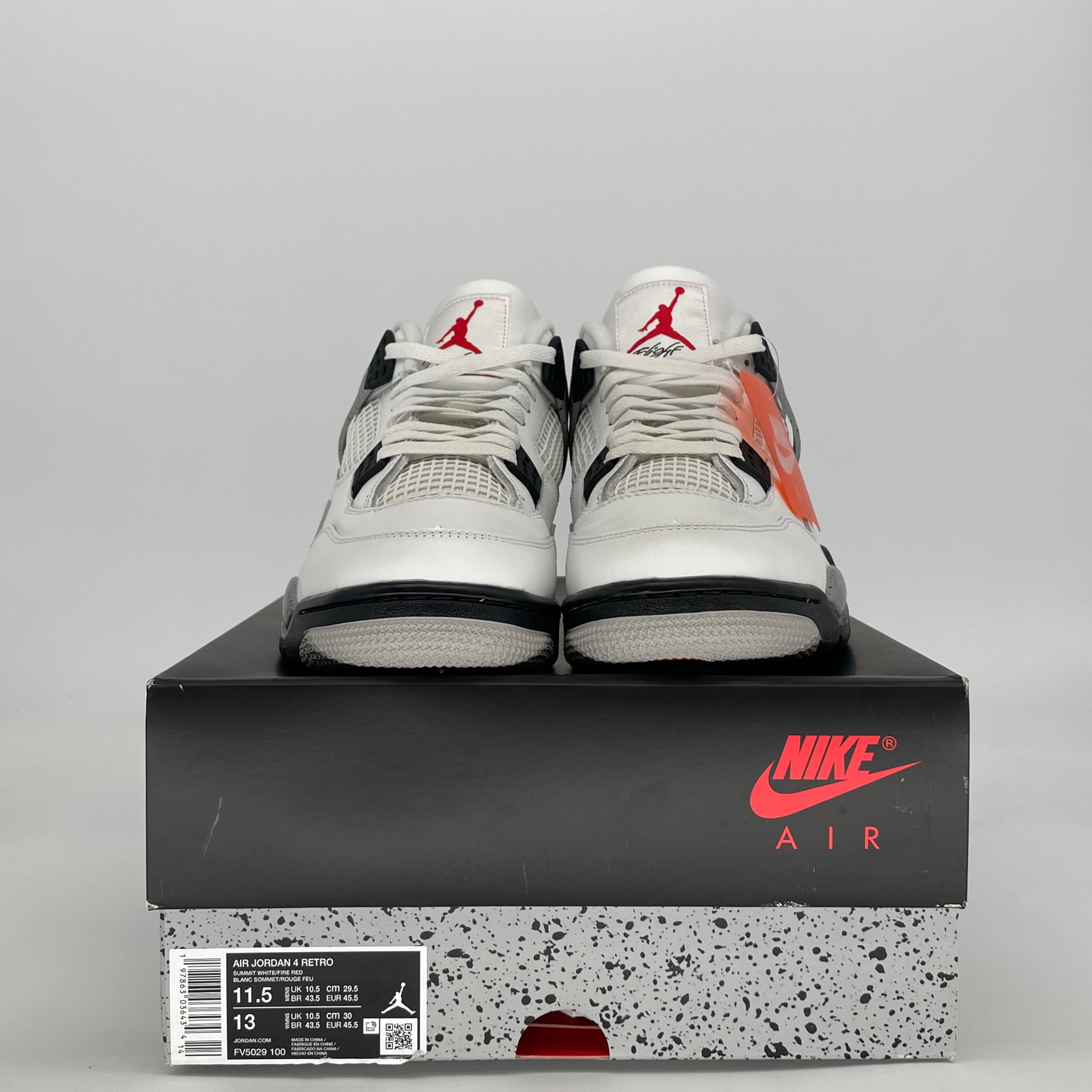 AIR JORDAN 4 WHITE CEMENT FV5029-100 SIZE 11.5/13W