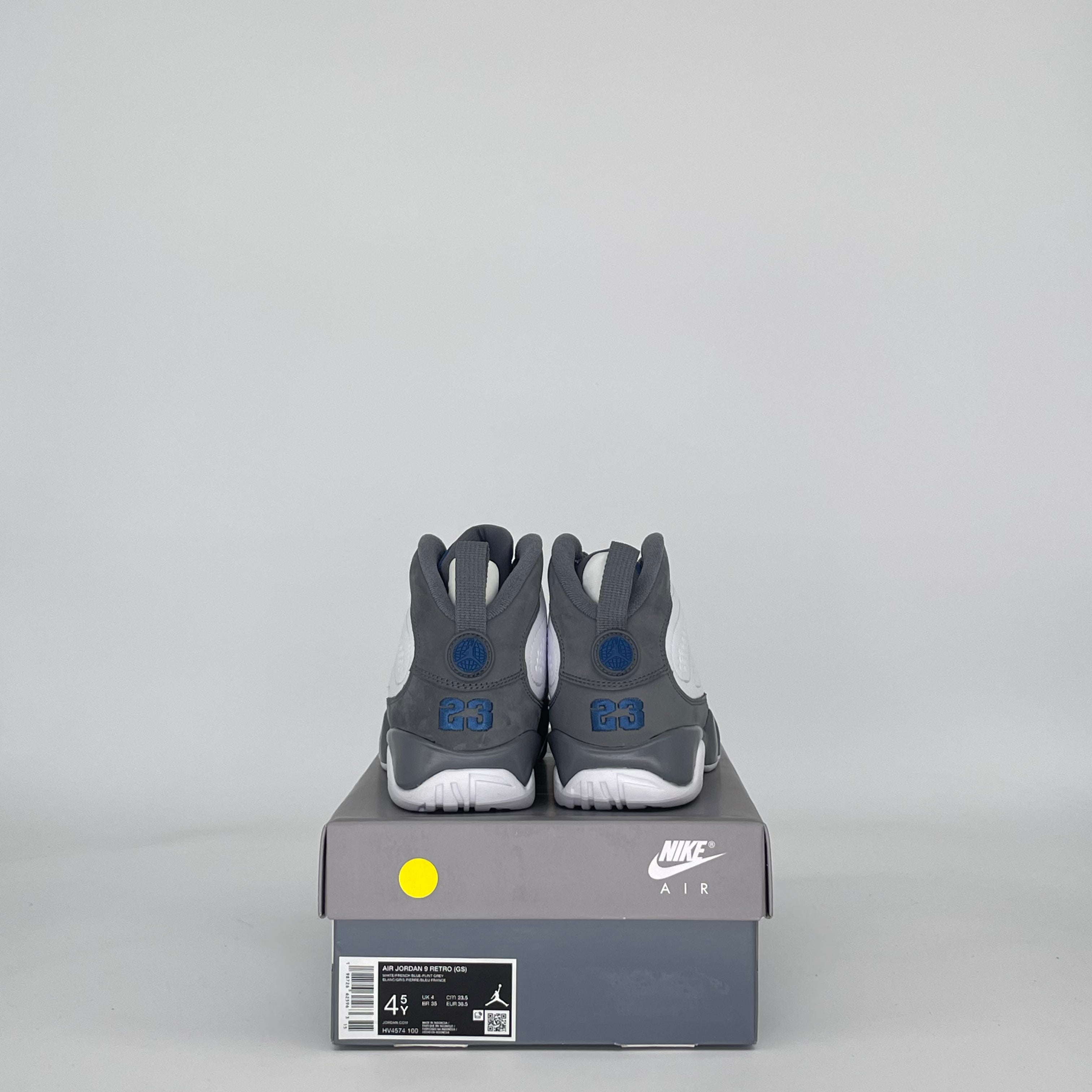 AIR JORDAN 9 FLINT GREY FRENCH BLUE HV4574-100 SIZE 4.5/6W GS