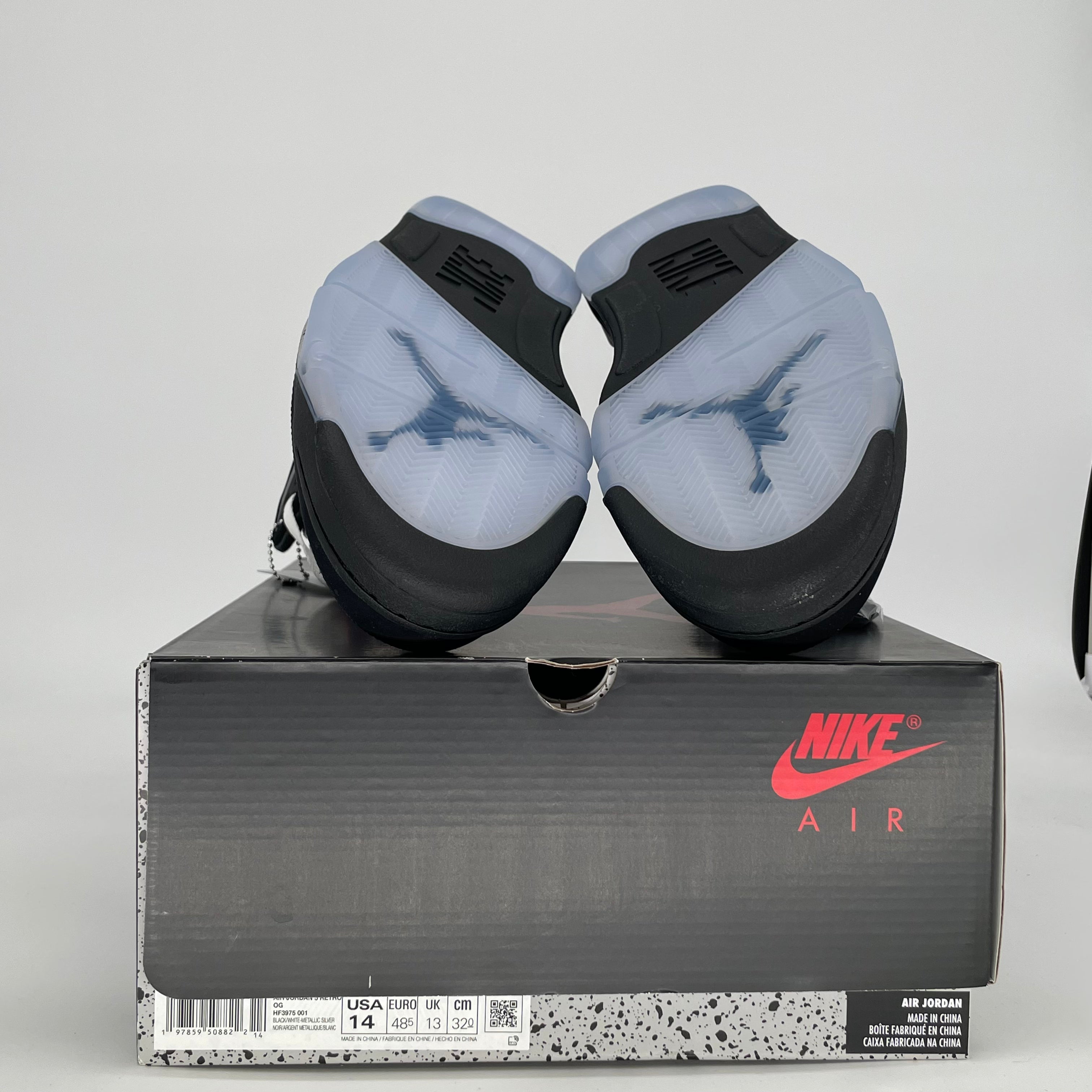 AIR JORDAN 5 BLACK METALLIC REIMAGINED HF3975-001 SIZE 14/15.5W