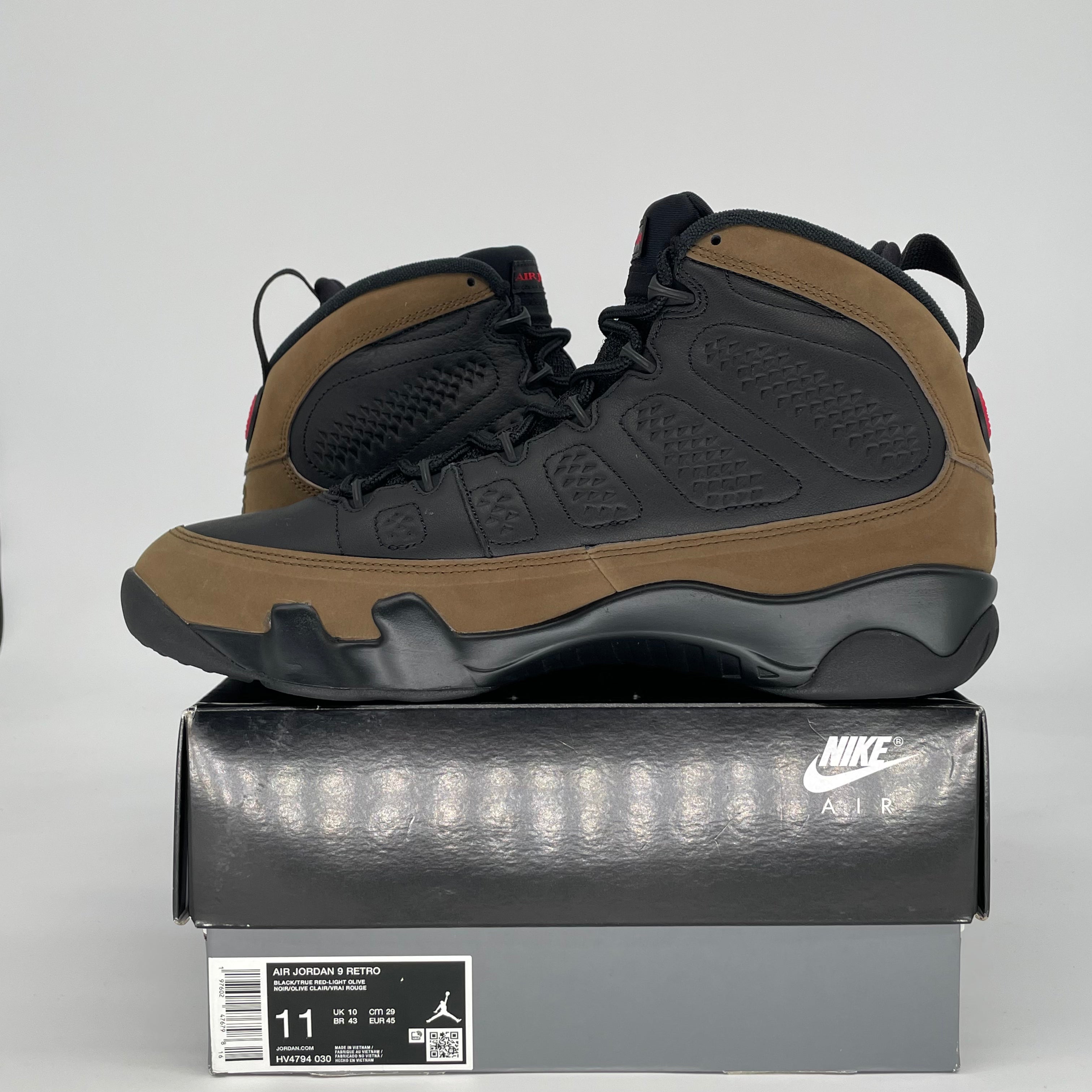 AIR JORDAN 9 OLIVE HV4794-030 SIZE 11/12.5W