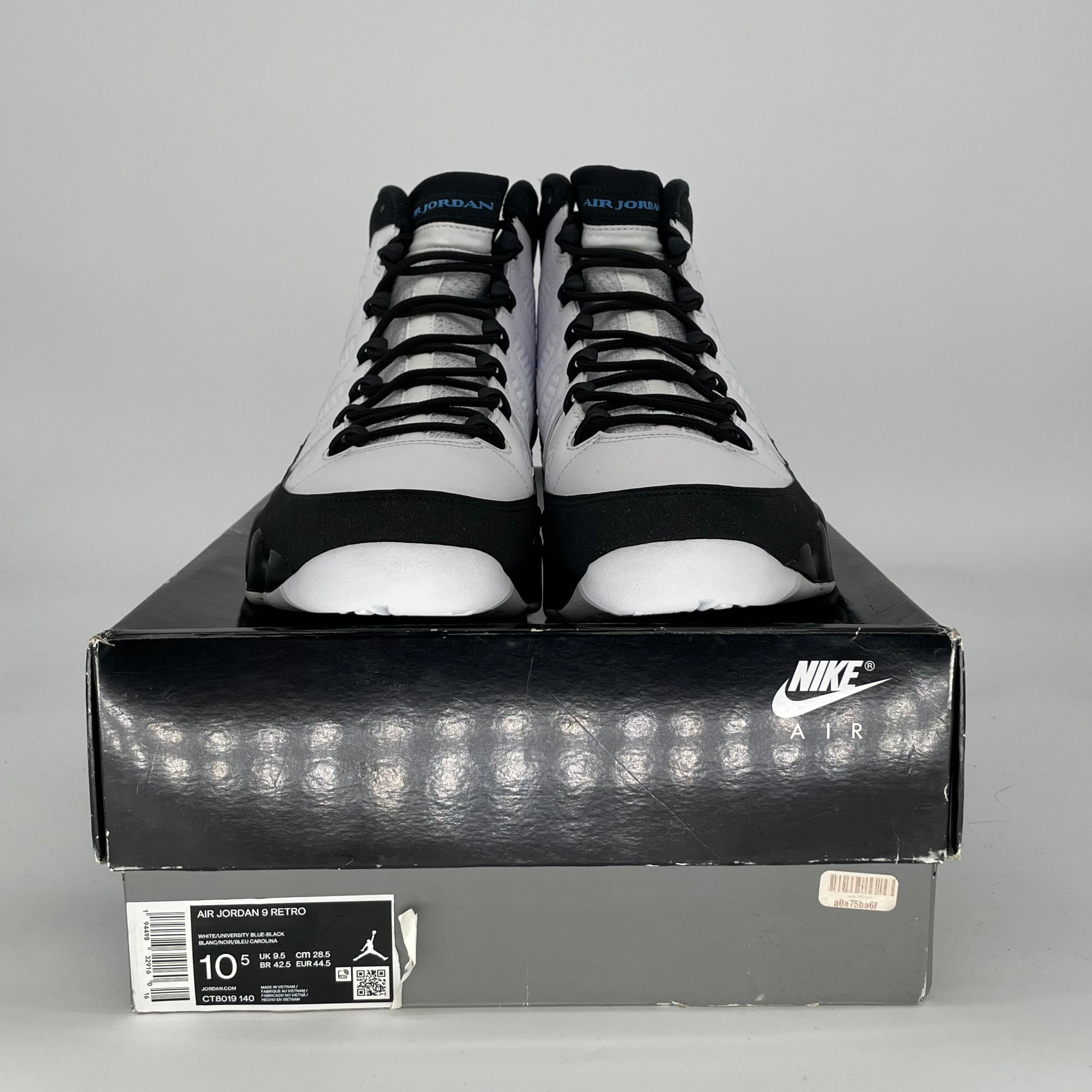 AIR JORDAN 9 UNIVERSITY BLUE CT8019-140 SIZE 10.5/12W