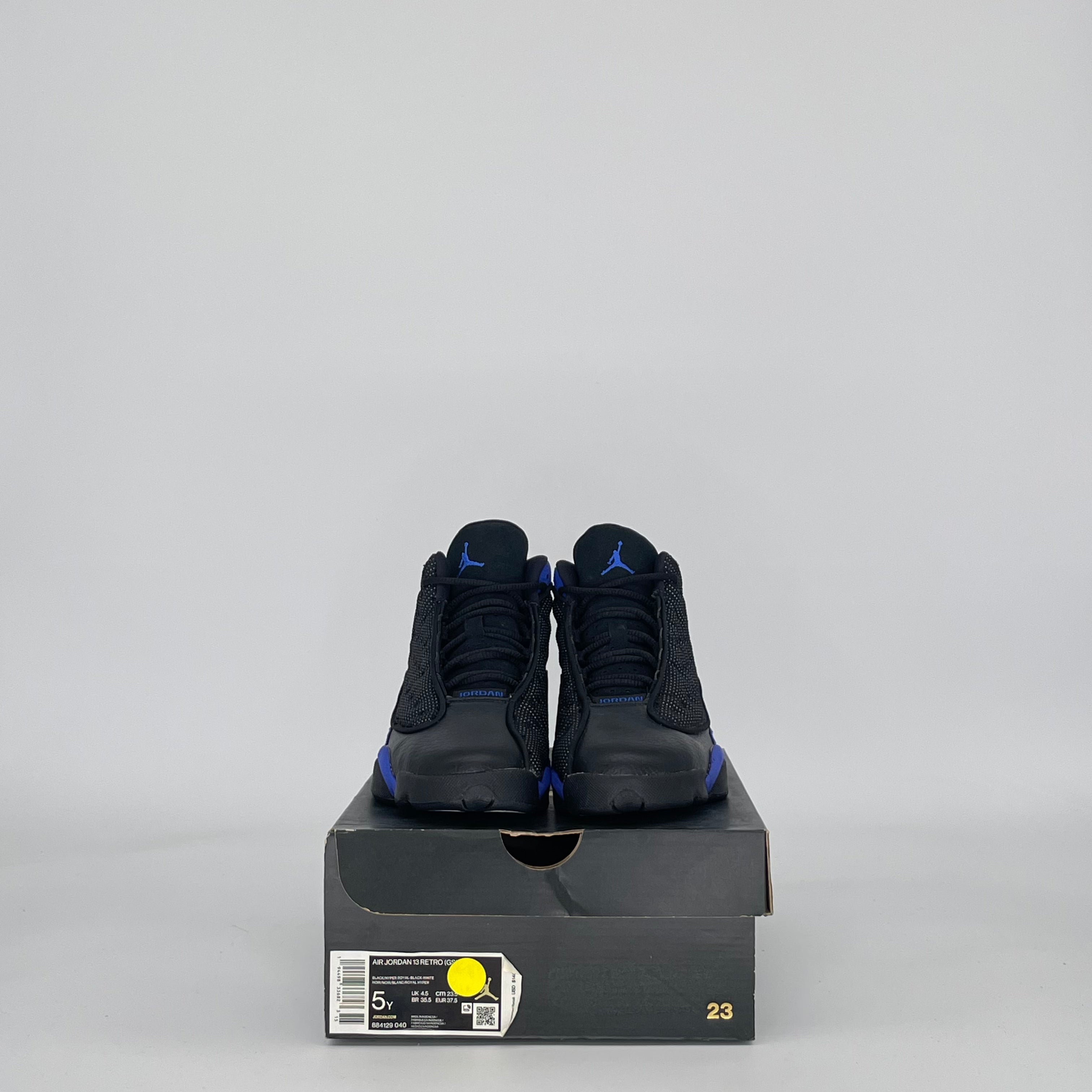 AIR JORDAN 13 BLACK HYPER ROYAL 884129-040 SIZE 5/6.5W GS