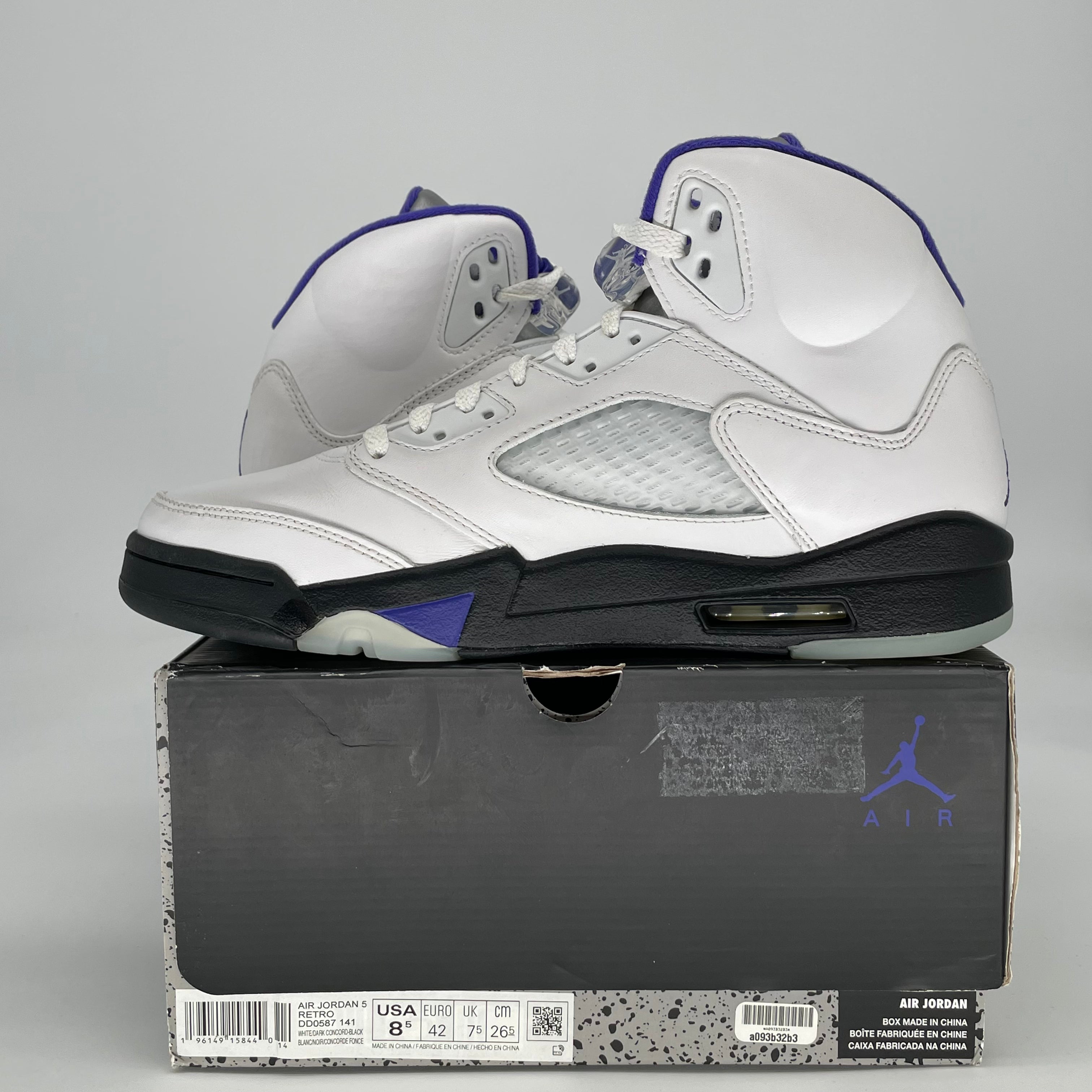 AIR JORDAN 5 DARK CONCORD DD0587-141 SIZE 8.5/10W