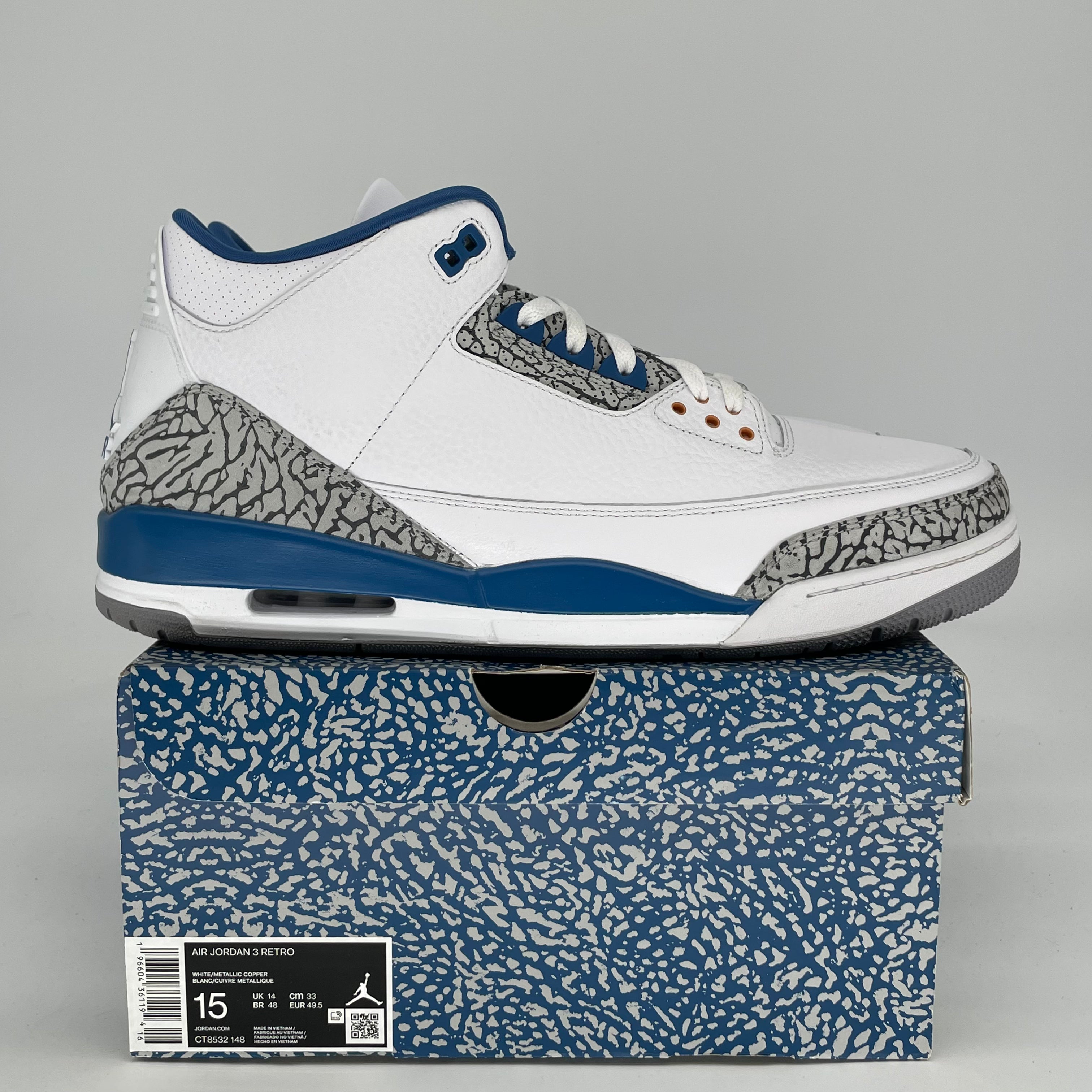 AIR JORDAN 3 WIZARDS CT8532-148 SIZE 15/16.5WW