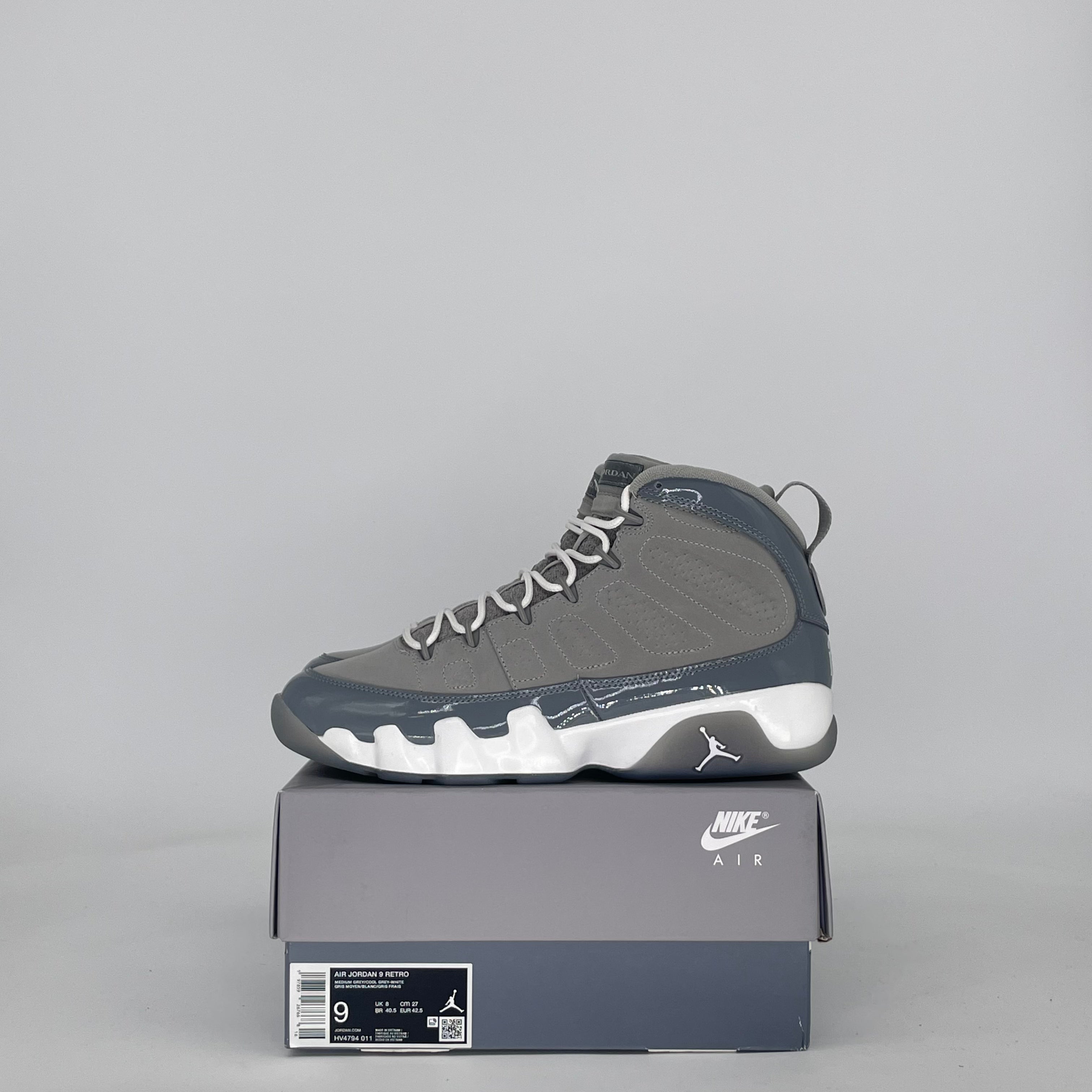 AIR JORDAN 9 COOL GREY HV4794-011 SIZE 9/10.5W