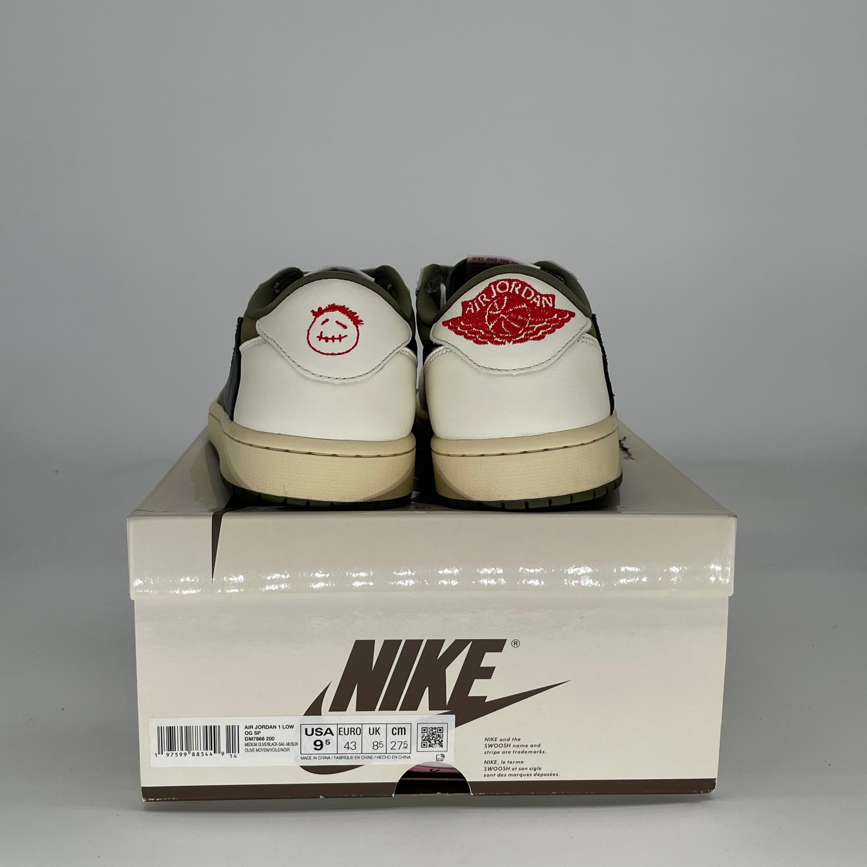 TRAVIS SCOTT X AIR JORDAN 1 MEDIUM OLIVE DM7866-200 SIZE 9.5/11W