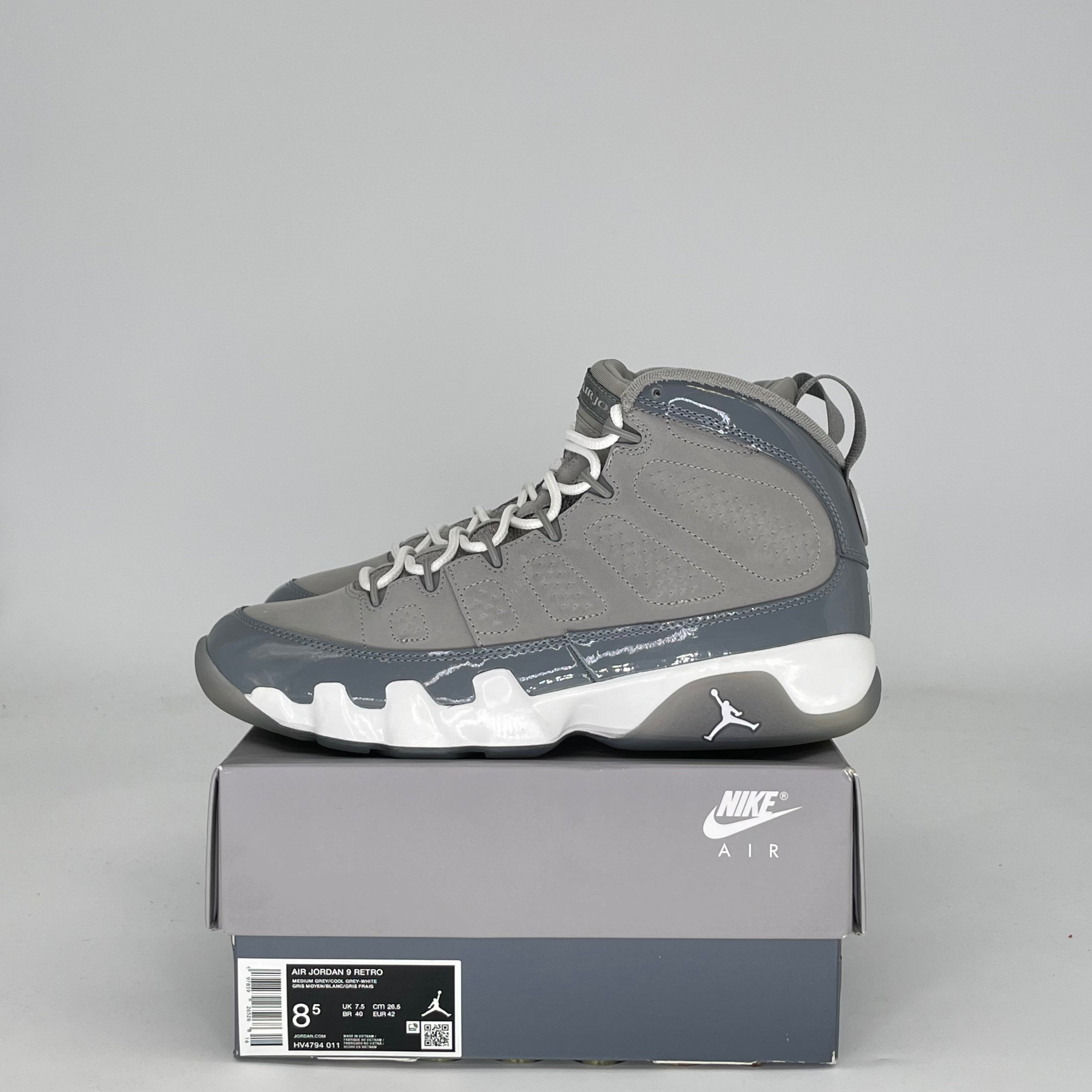AIR JORDAN 9 COOL GREY HV4794-011 SIZE 8.5/10W