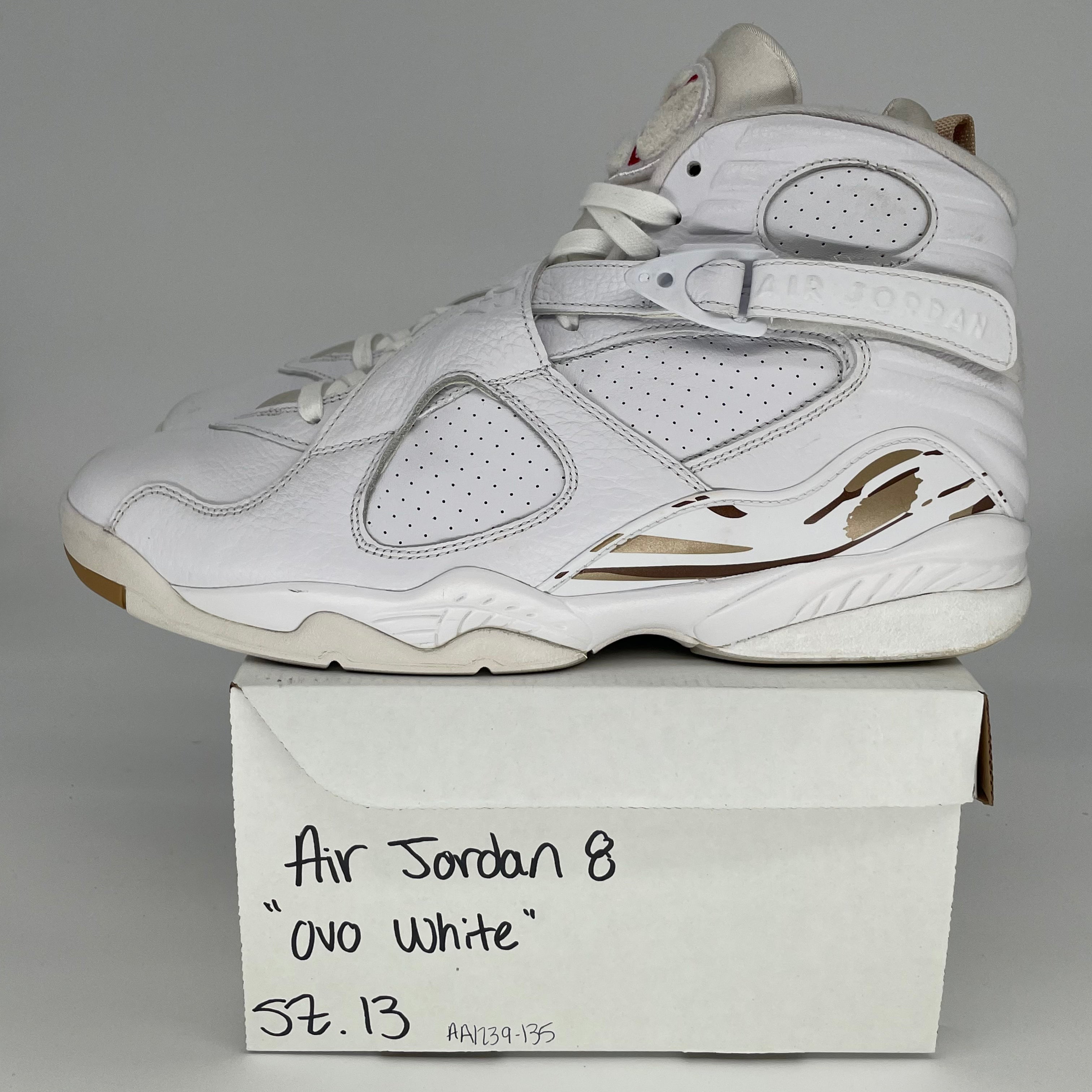 AIR JORDAN 8 OVO WHITE  AA1239-135 SIZE 13/14.5W