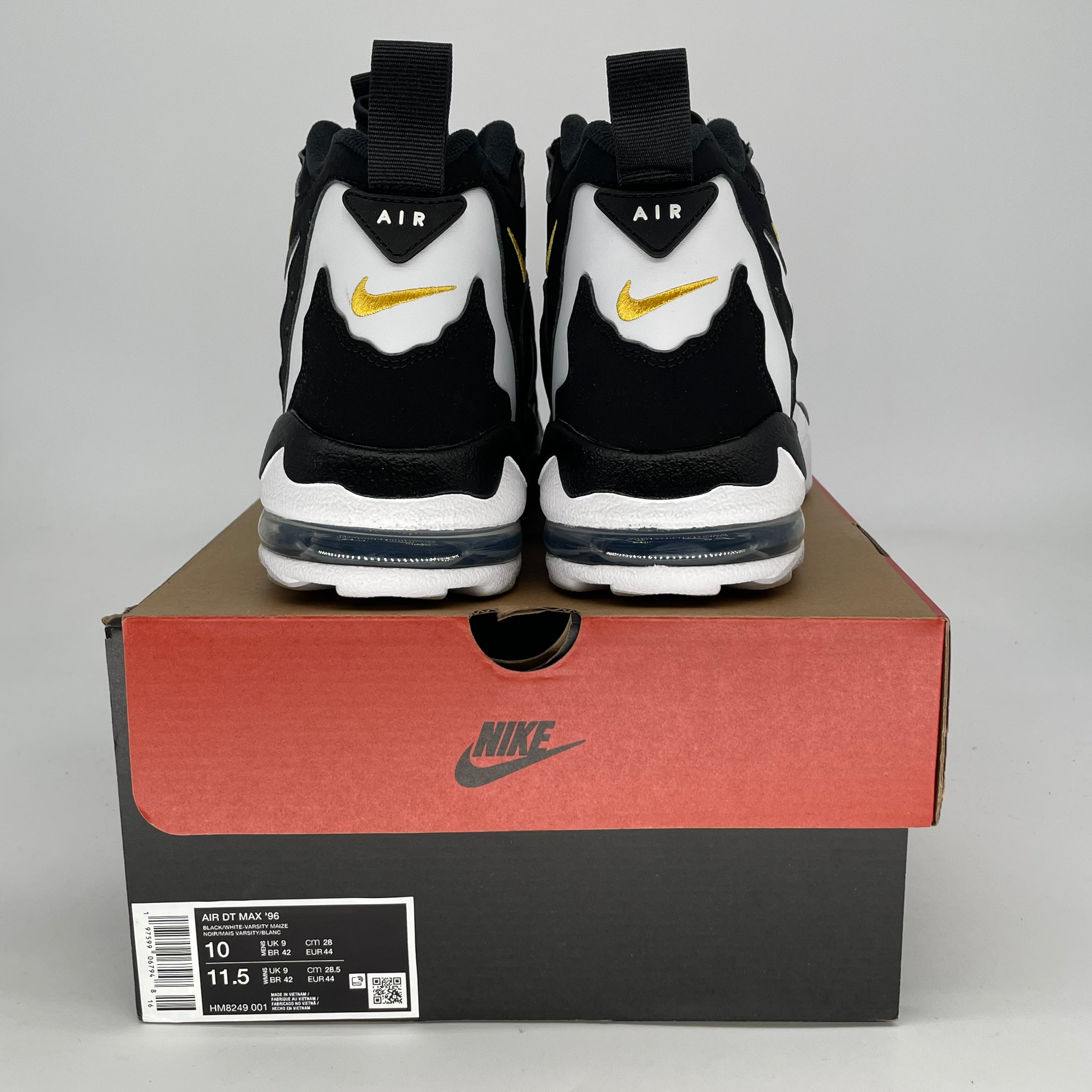 NIKE AIR DT MAX 96 BLACK WHITE HM8249-001 SIZE 10/11.5W