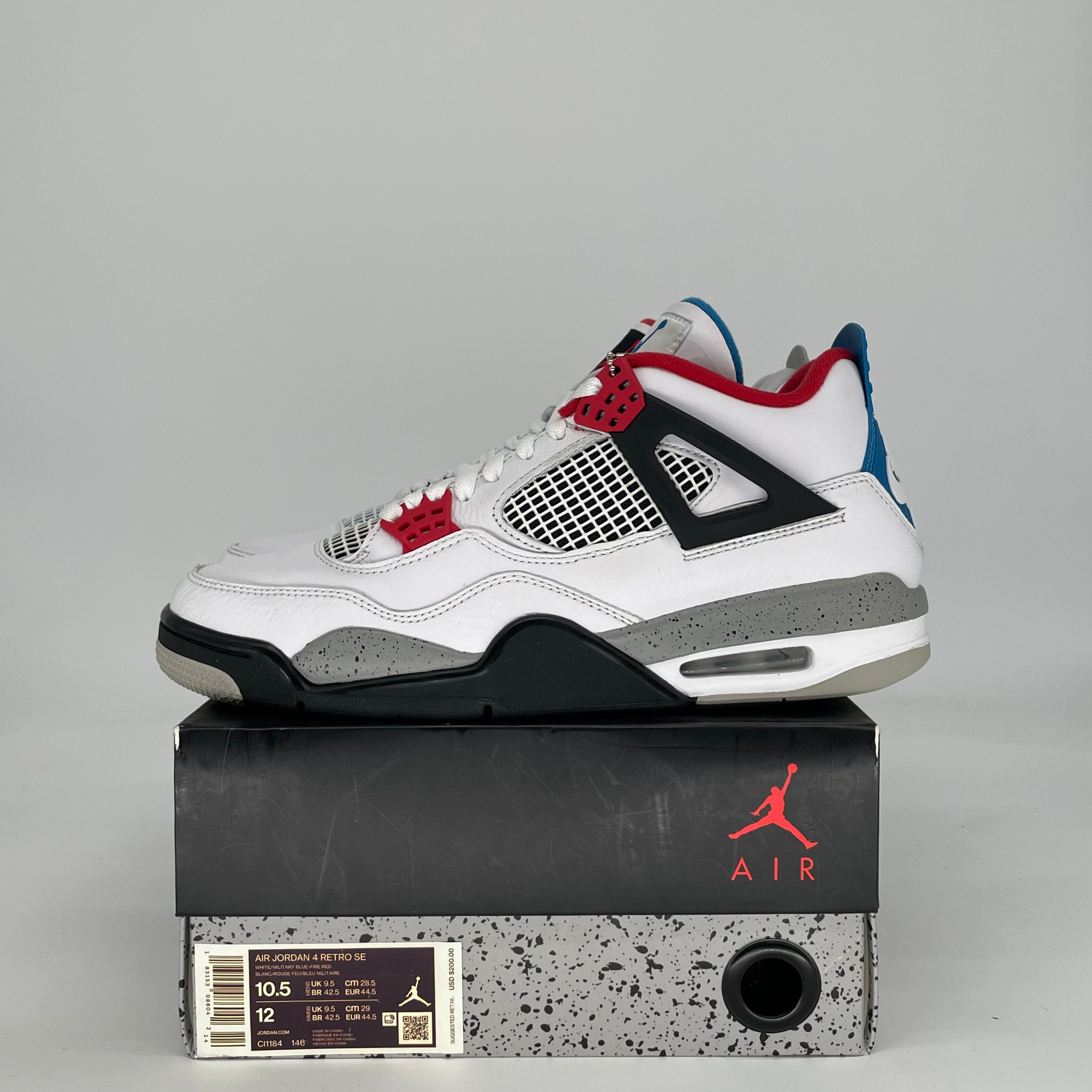 AIR JORDAN 4 WHAT THE CI1184-146 SIZE 10.5/12W
