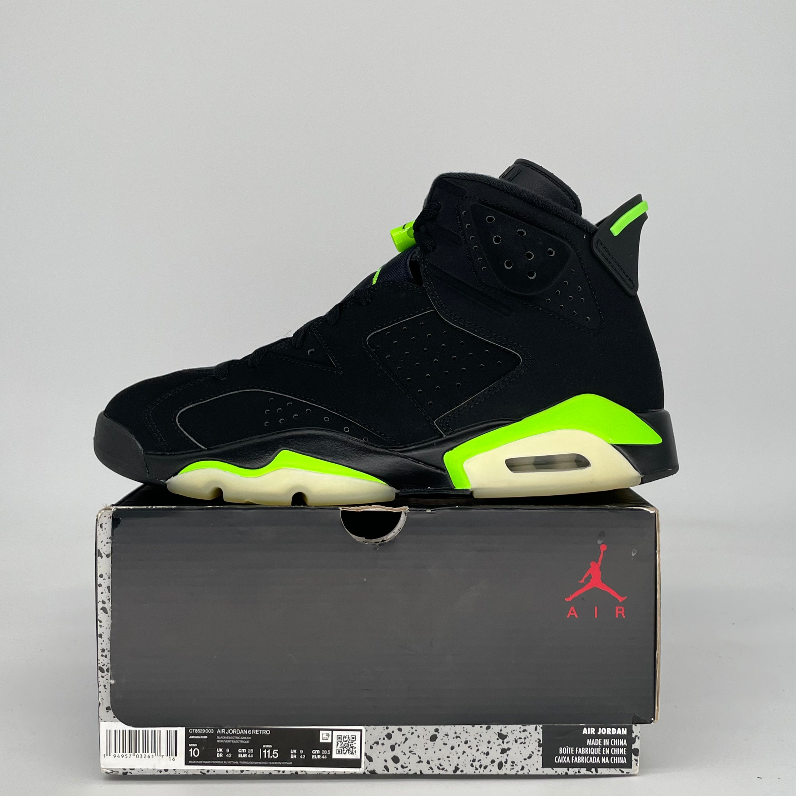 AIR JORDAN 6 ELECTRIC GREEN CT8529-003 SIZE 10/11.5W