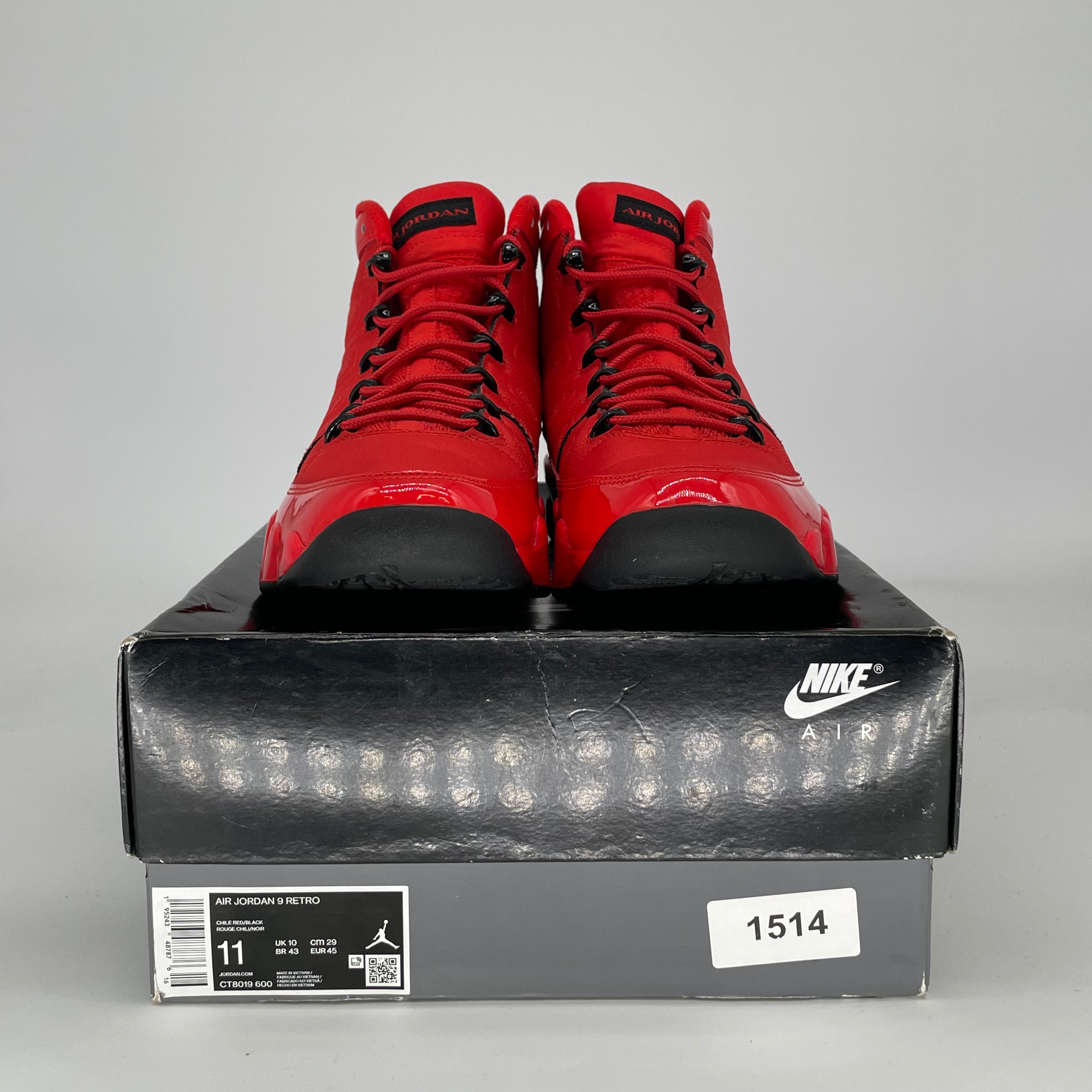 AIR JORDAN 9 CHILE RED CT8019-600 SIZE 11/12.5W