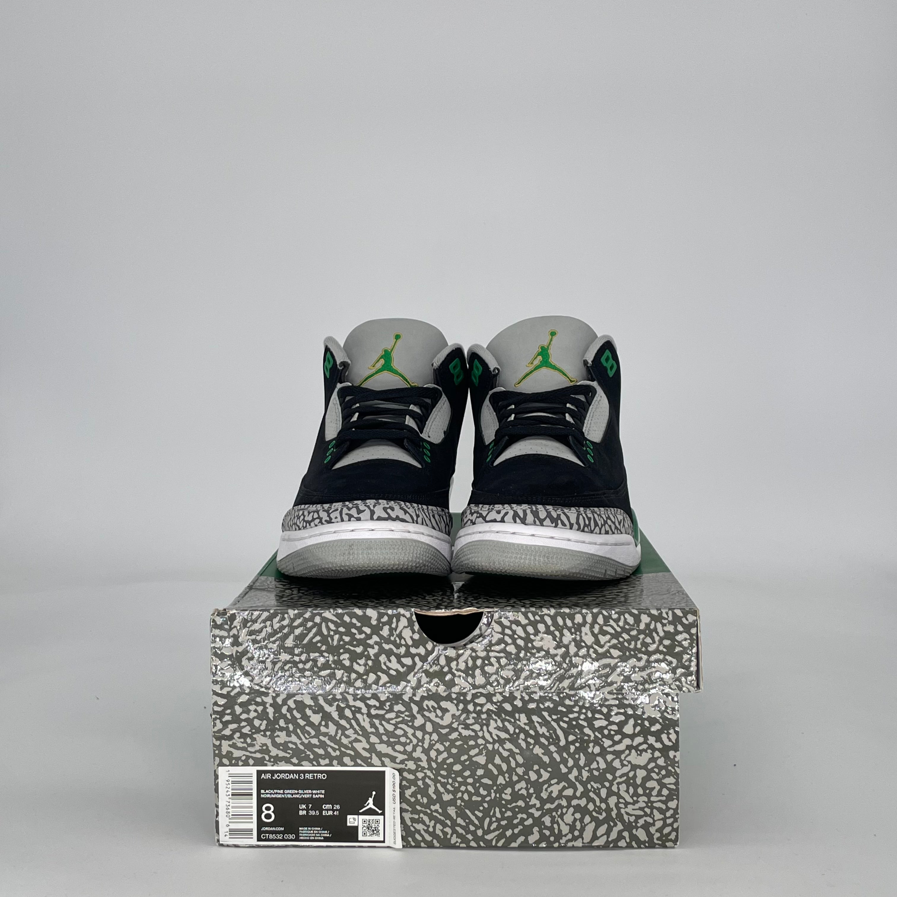 AIR JORDAN 3 PINE GREEN CT8532-030 SIZE 8/9.5W