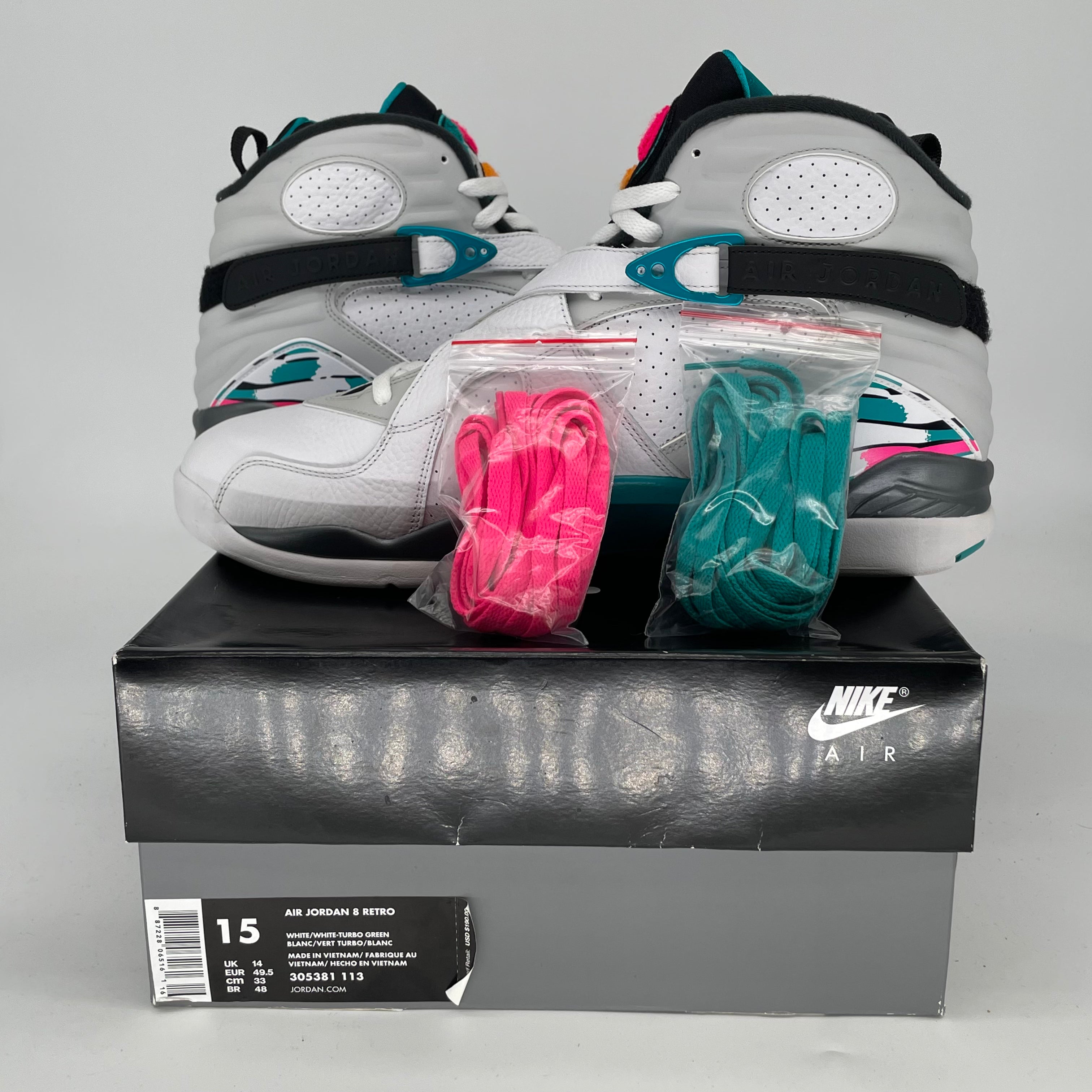 AIR JORDAN 8 SOUTH BEACH SIZE 15 305381-113