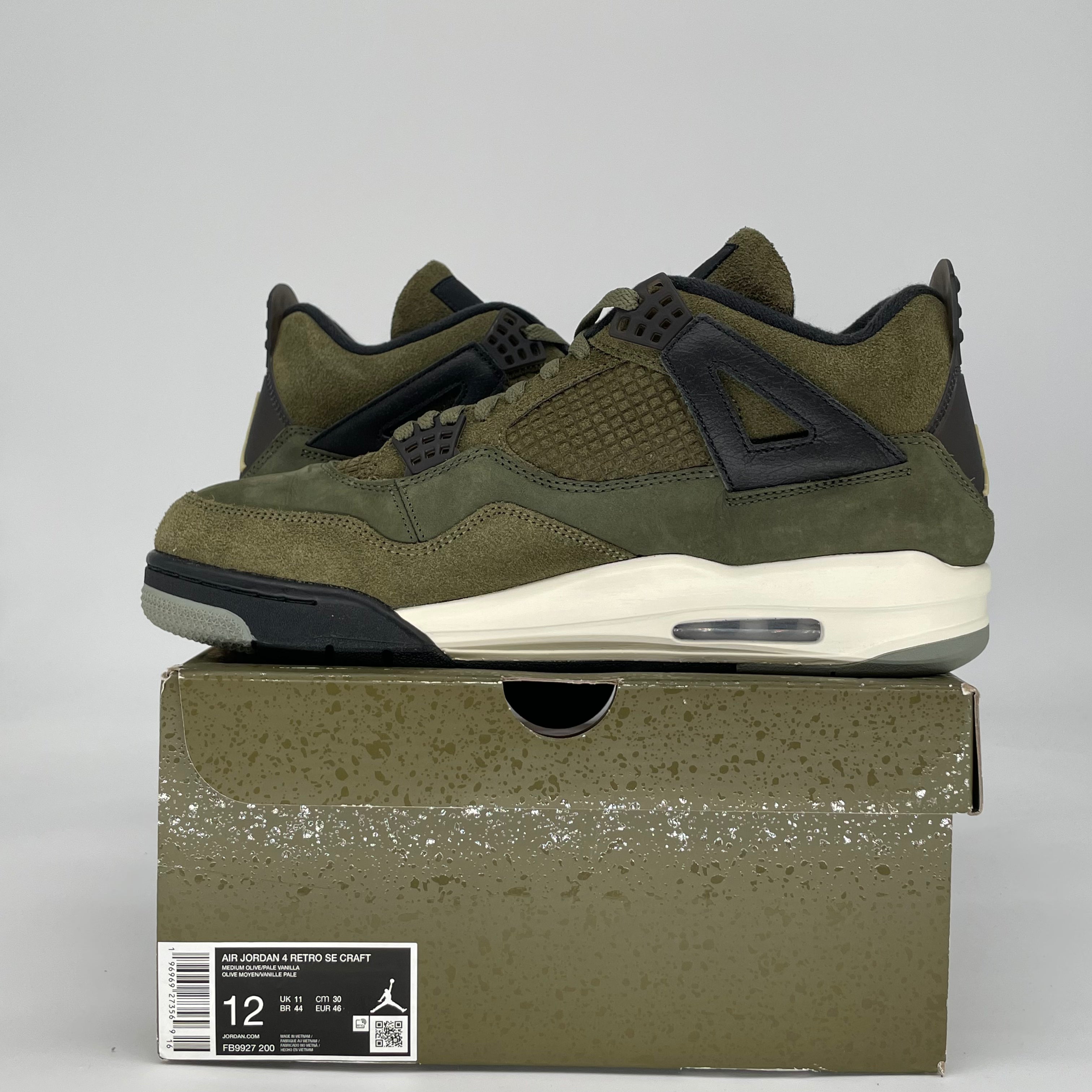 AIR JORDAN 4 CRAFT MEDIUM OLIVE FB9927-200 SIZE 12/13.5W
