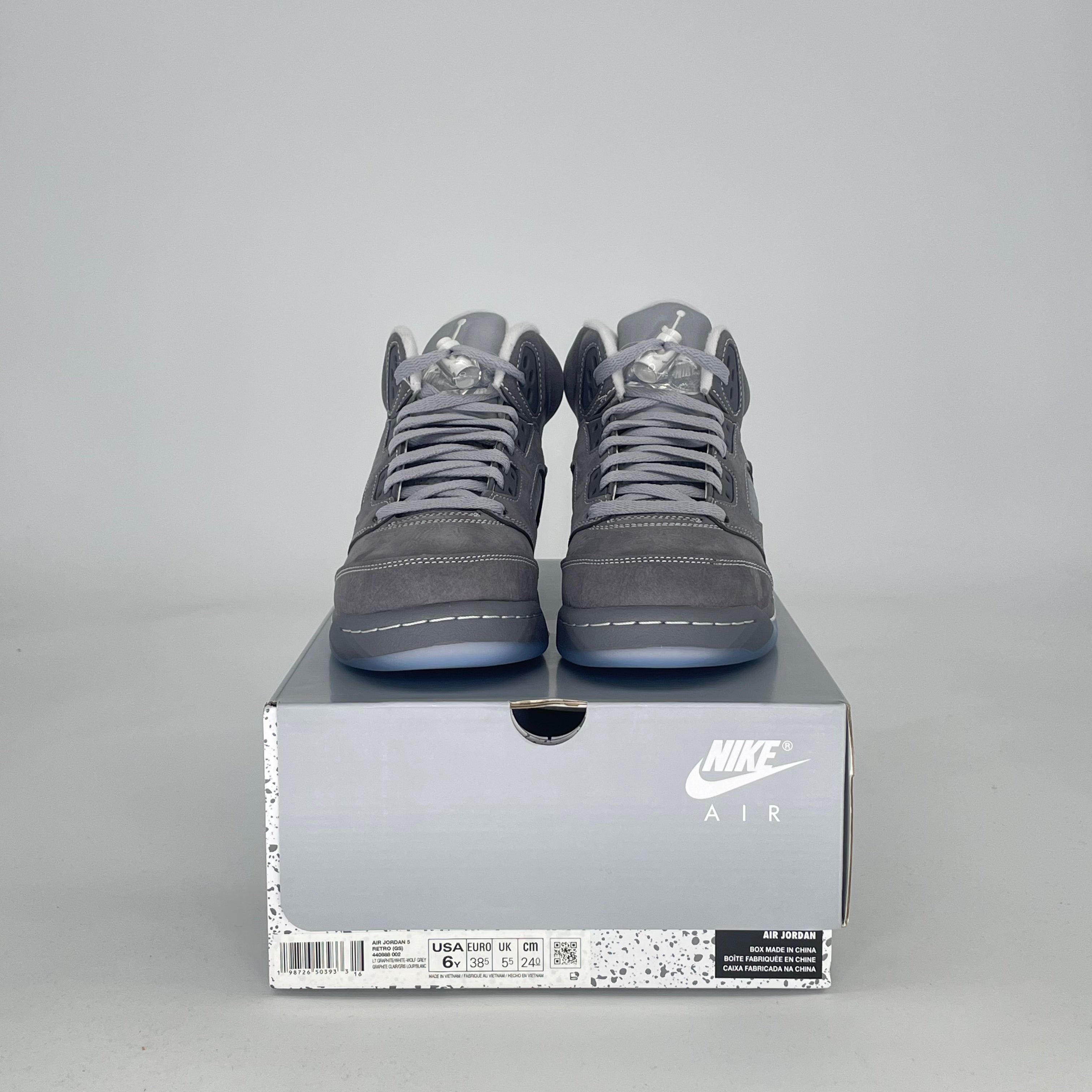 AIR JORDAN 5 WOLF GREY 440888-002 SIZE 6/7.5W GS