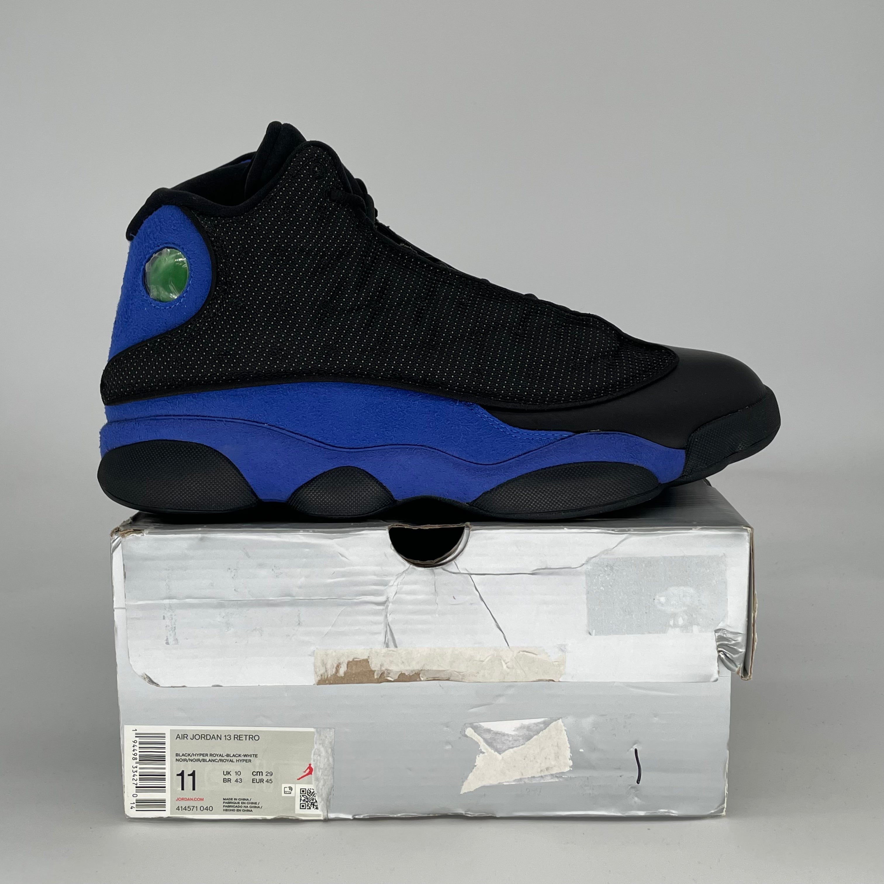 AIR JORDAN 13 BLACK HYPER ROYAL 414571-040 SIZE 11/12.5W