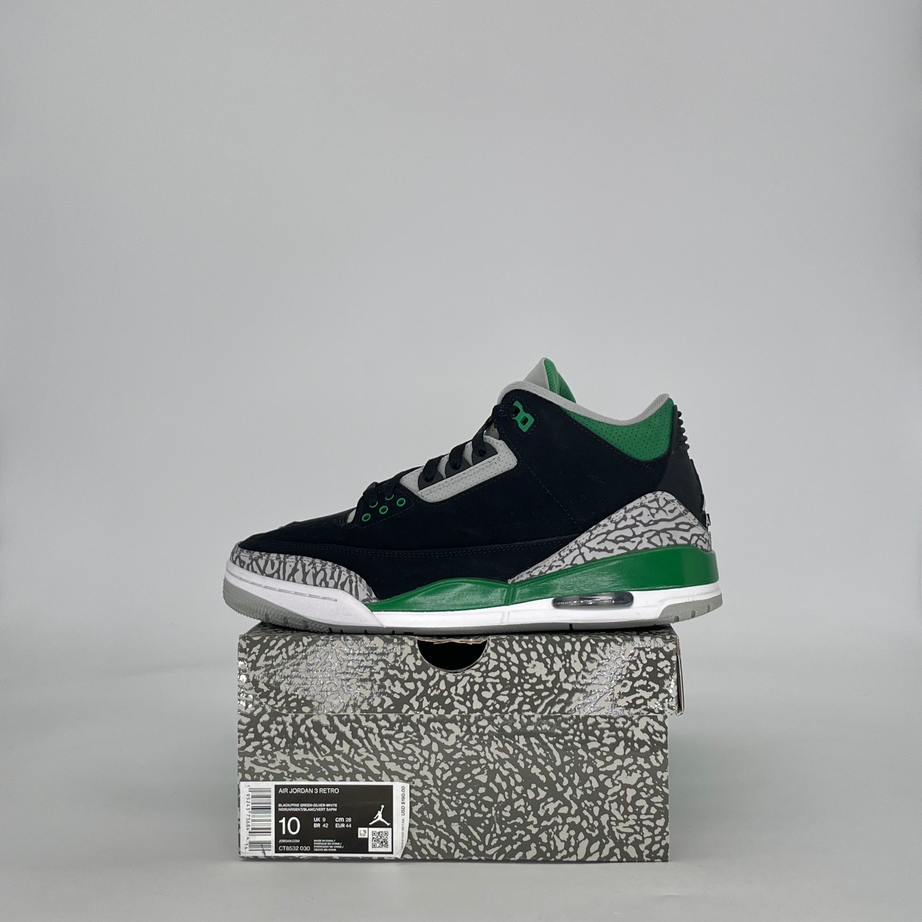 AIR JORDAN 3 PINE GREEN CT8532-030 SIZE 10/11.5W