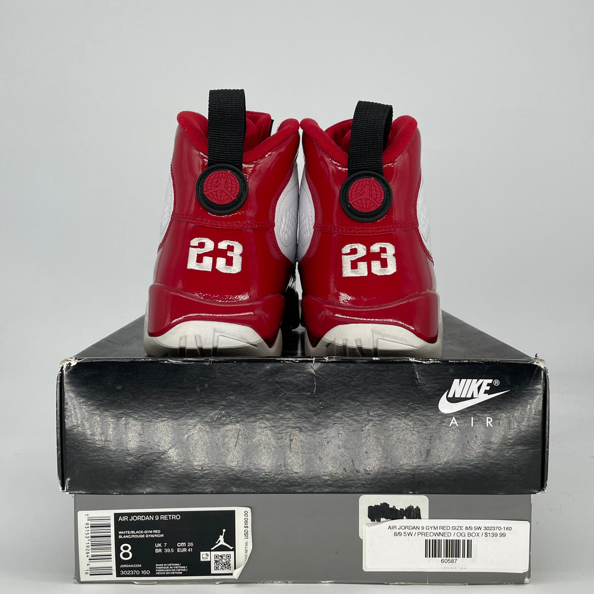 Jordan 9 Retro White Gym Red