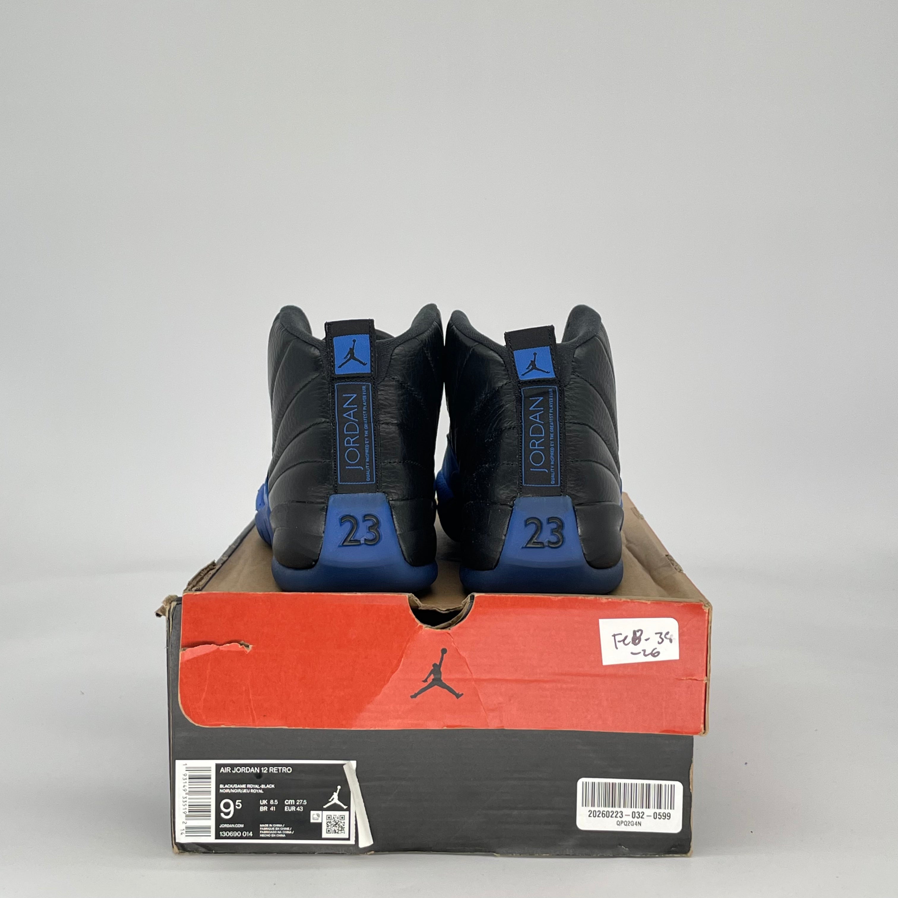 AIR JORDAN 12 BLACK GAME ROYAL 130690-014 SIZE 9.5/11W