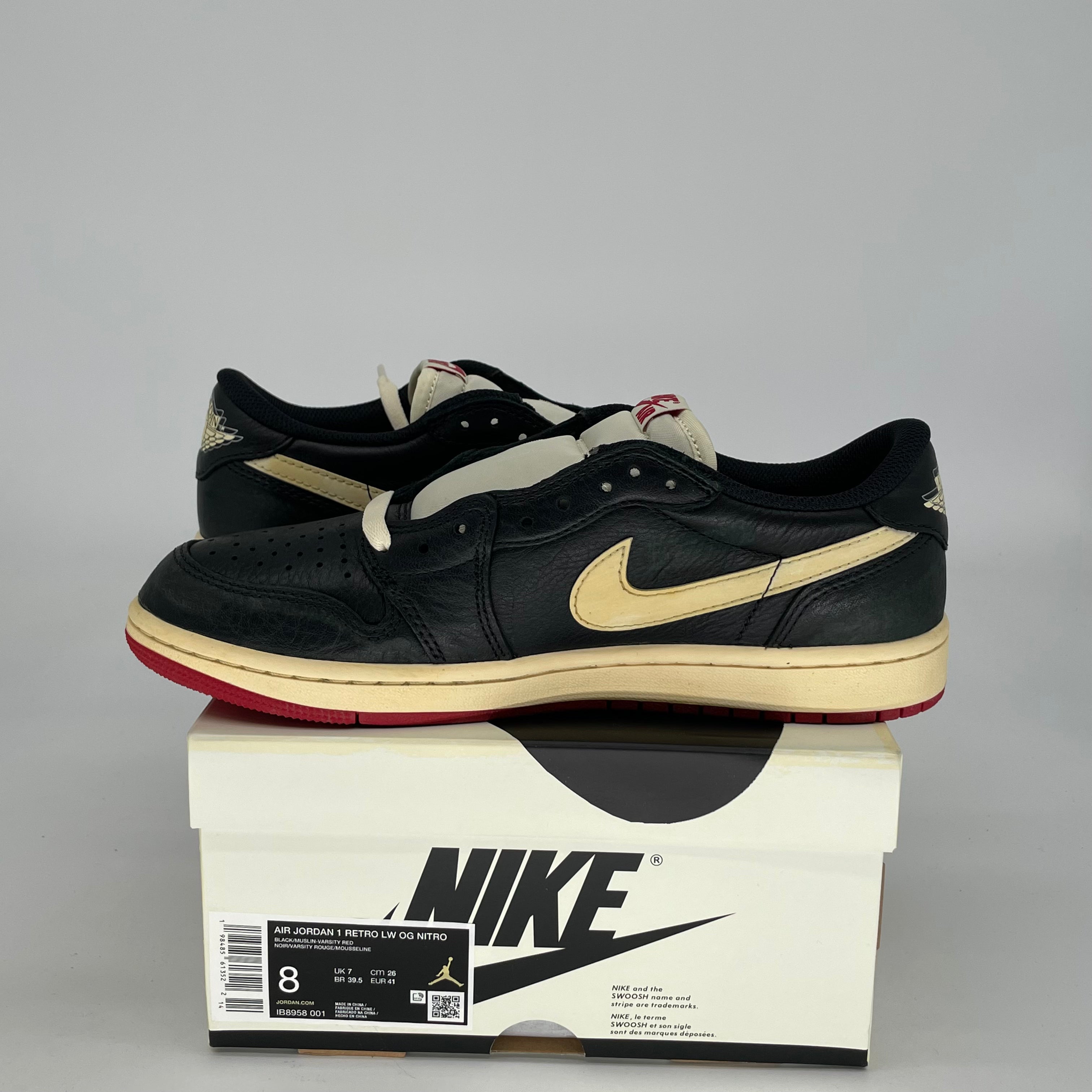 AIR JORDAN 1 LOW X NIGEL SYLVESTER BETTER WITH TIME IB8958-001 SIZE 8/9.5W