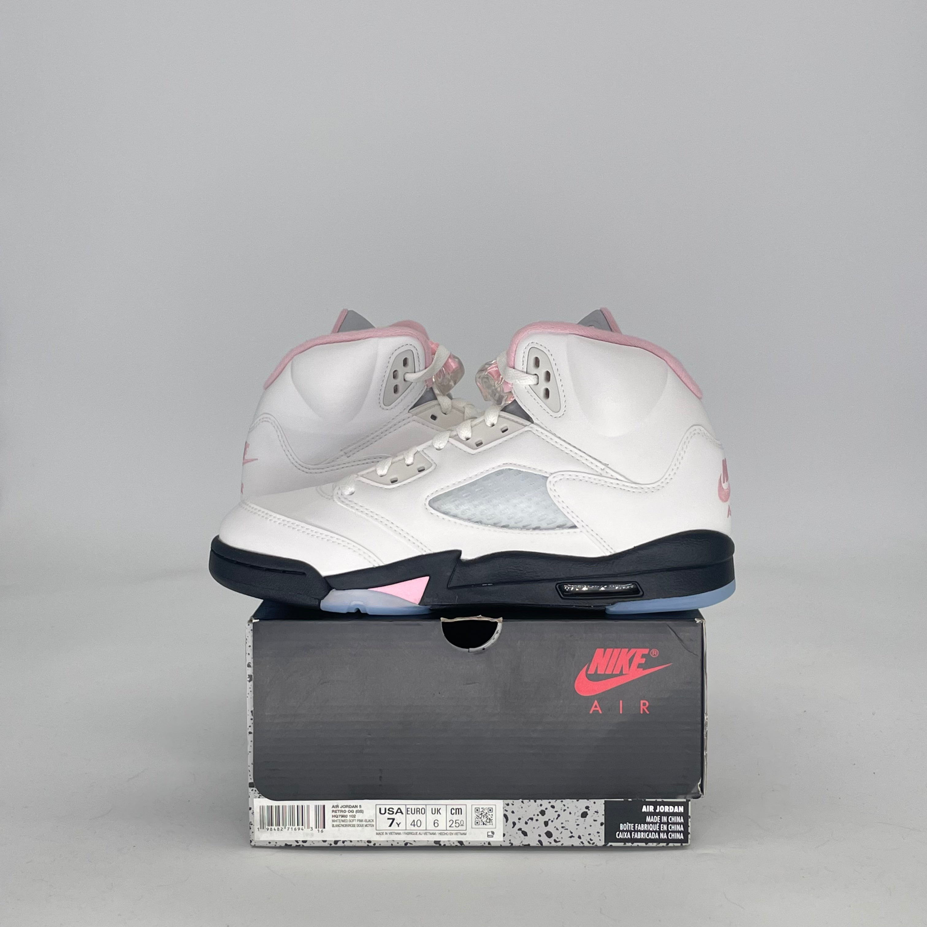 AIR JORDAN 5 MEDIUM SOFT PINK HQ7978-102 SIZE 7/8.5W GS