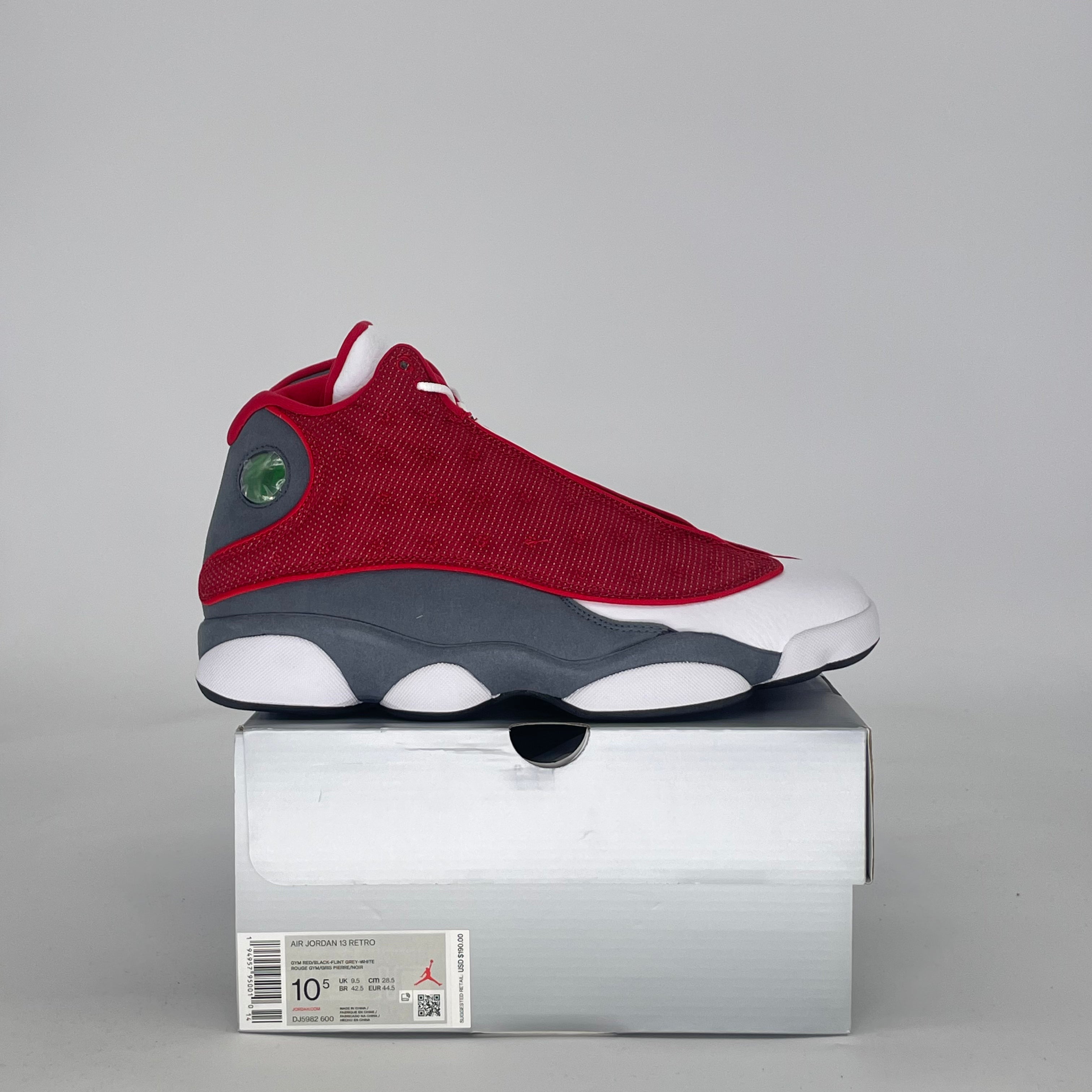 AIR JORDAN 13 GYM RED FLINT GREY DJ5982-600 SIZE 10.5/12W
