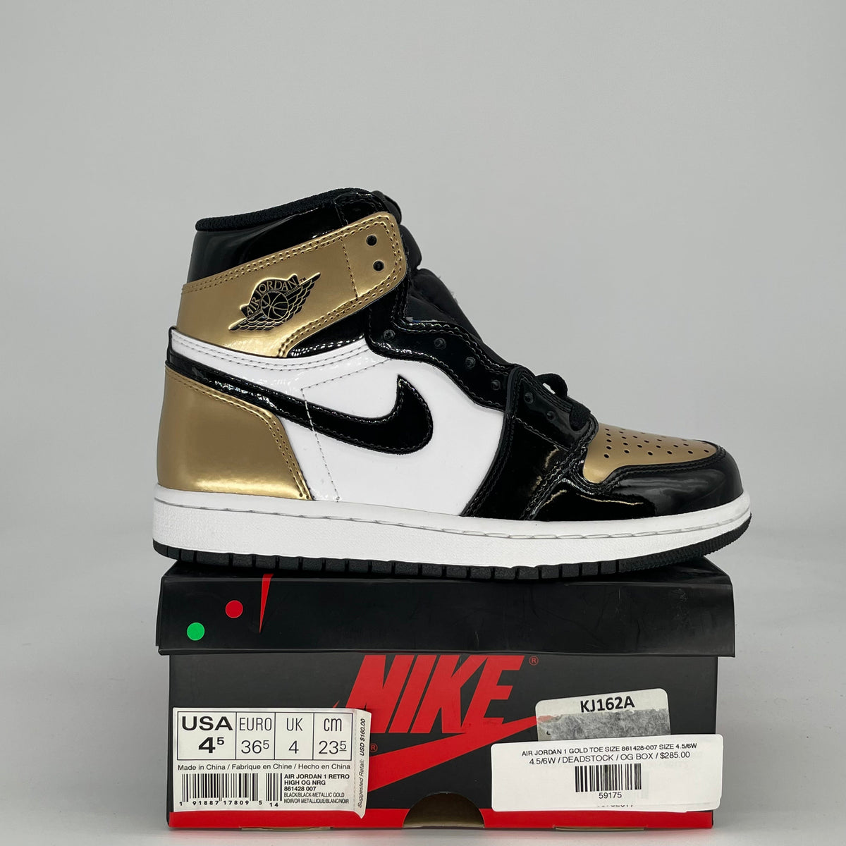 Jordan 1 Retro High NRG Patent Gold Toe